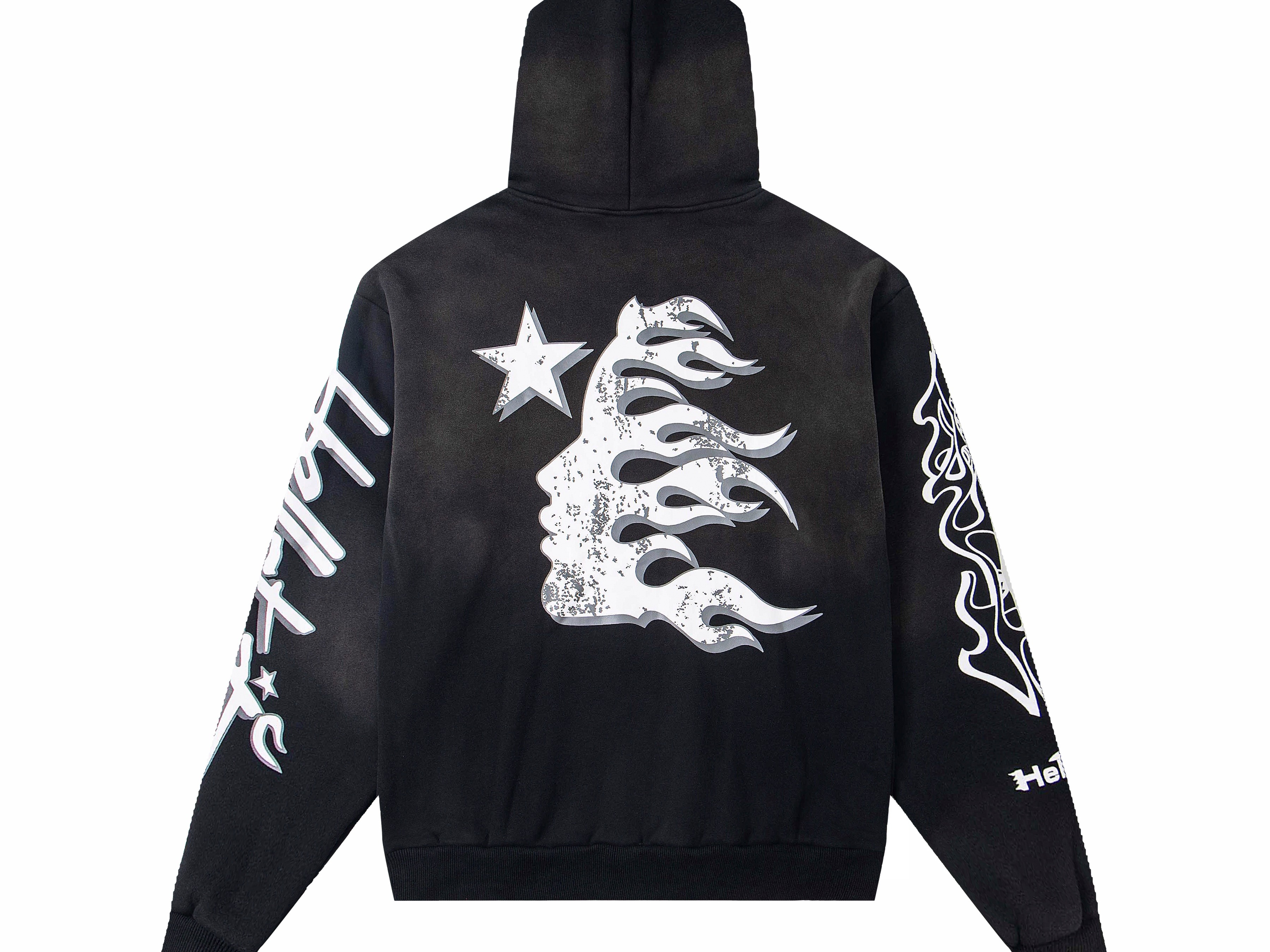 Hellstar Flame Face Graphic Hoodie – Oversized Y2K Streetwear Pullover