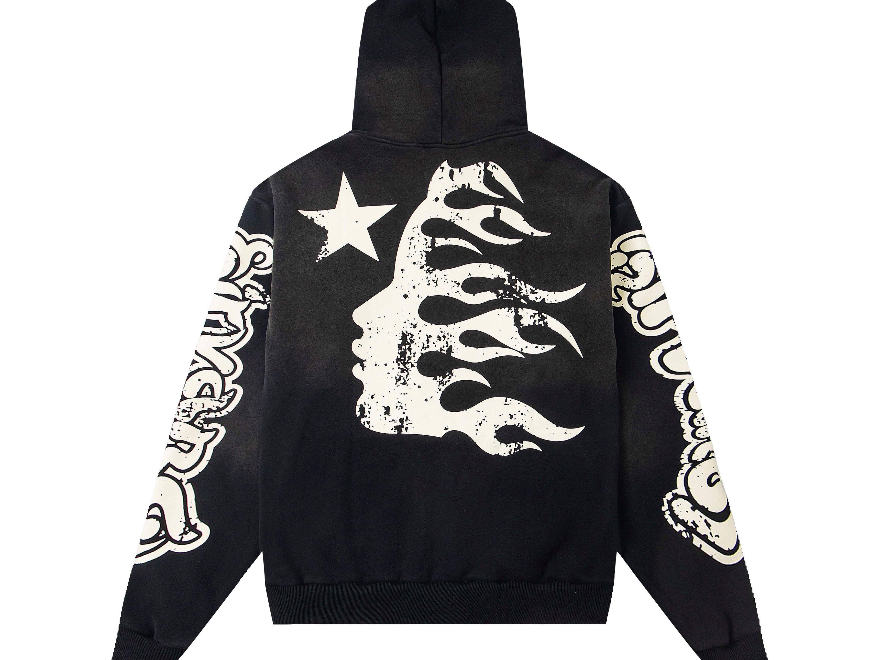Flame Face Graphic Hoodie – Oversized Y2K Streetwear Pullover