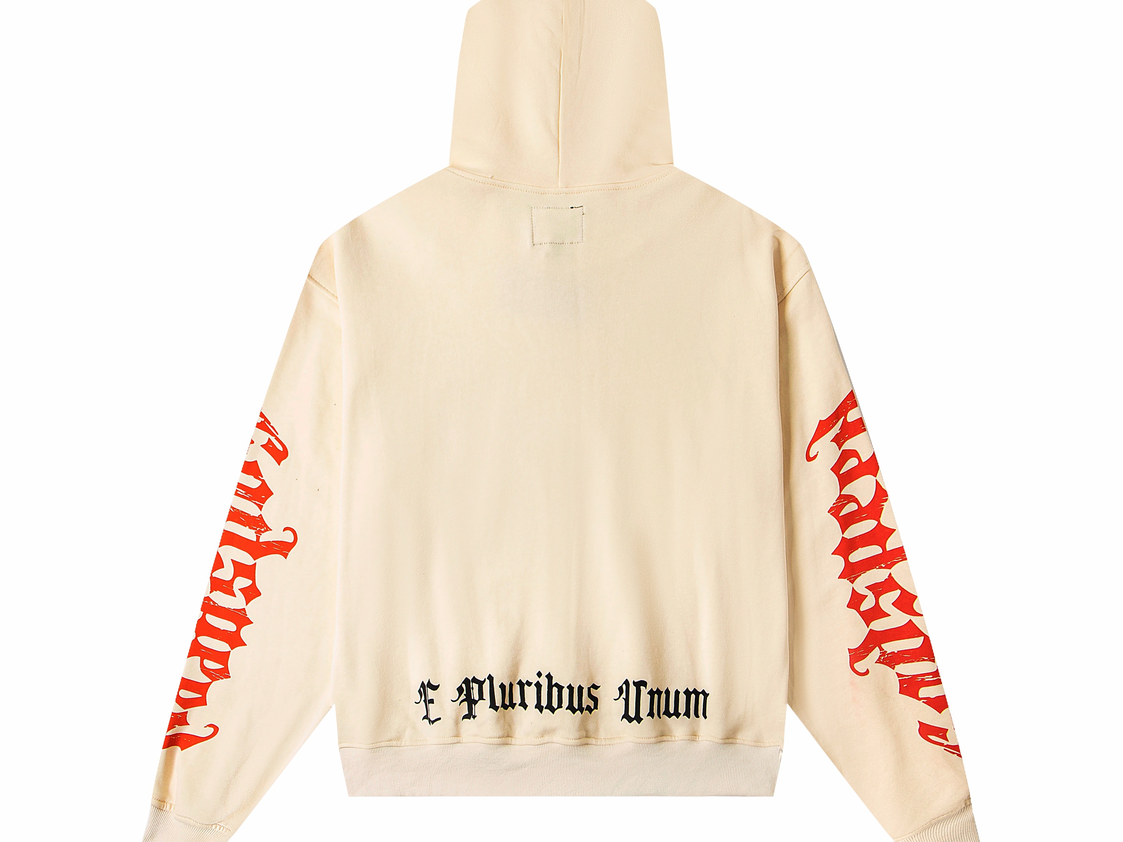 Balaclava Skull GS Logo Graphic Oversized Pullover Hoodie, Godspeed Red Sleeve Print Heavy Cotton Fleece Unisex Streetwear Sweatshirt 2 Colors Sizes 1-4