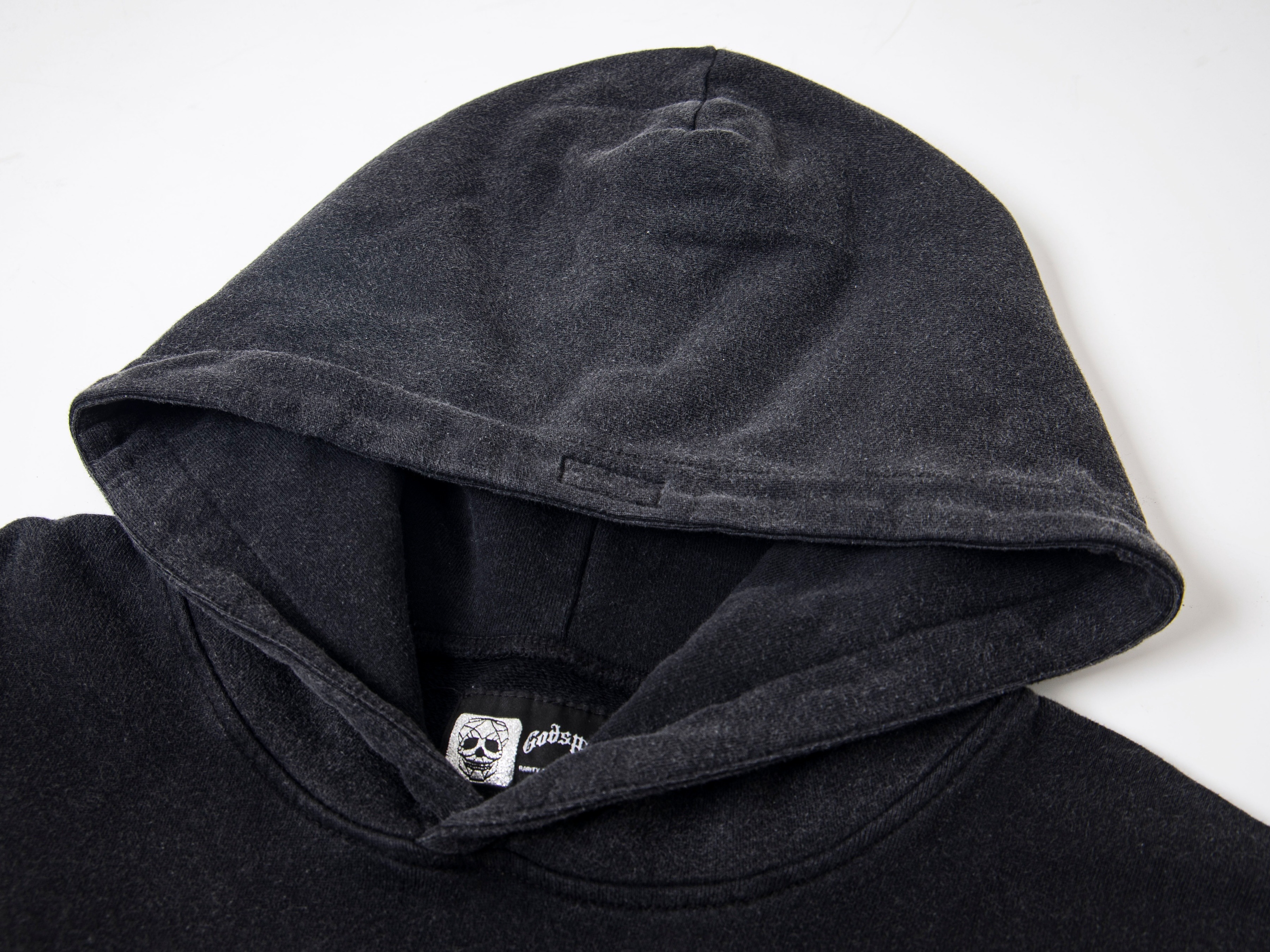 Balaclava Skull GS Logo Graphic Oversized Pullover Hoodie, Godspeed Red Sleeve Print Heavy Cotton Fleece Unisex Streetwear Sweatshirt 2 Colors Sizes 1-4
