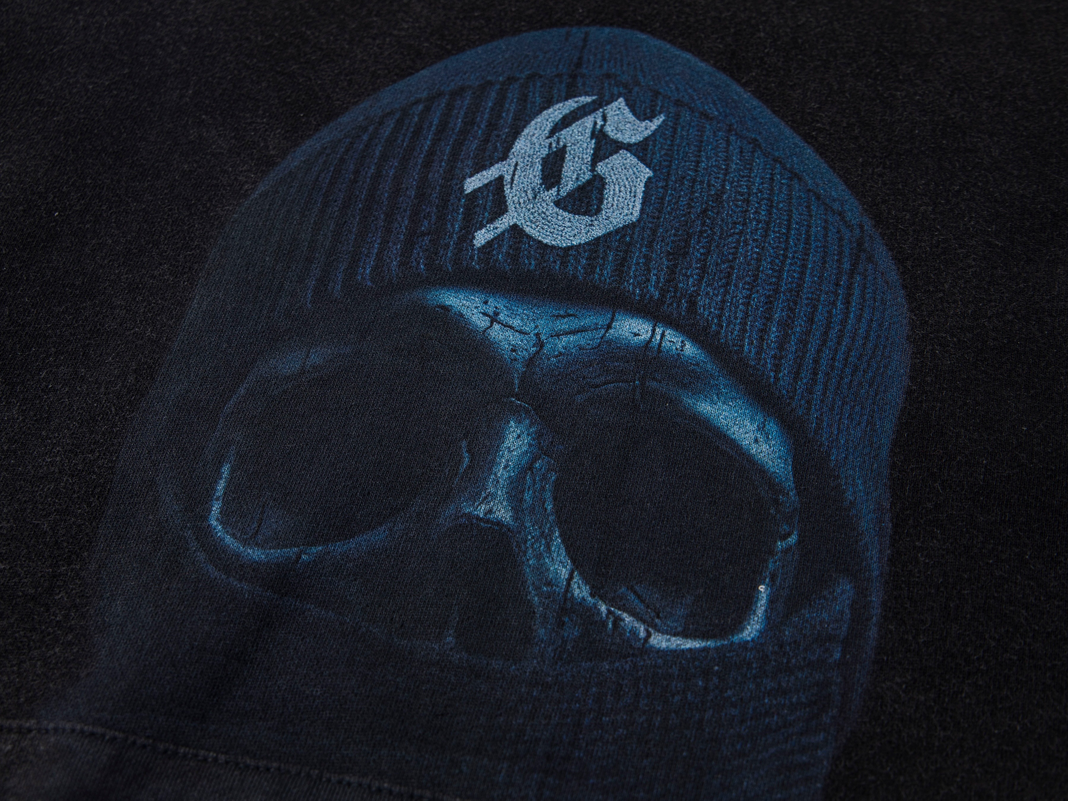 Balaclava Skull GS Logo Graphic Oversized Pullover Hoodie, Godspeed Red Sleeve Print Heavy Cotton Fleece Unisex Streetwear Sweatshirt 2 Colors Sizes 1-4