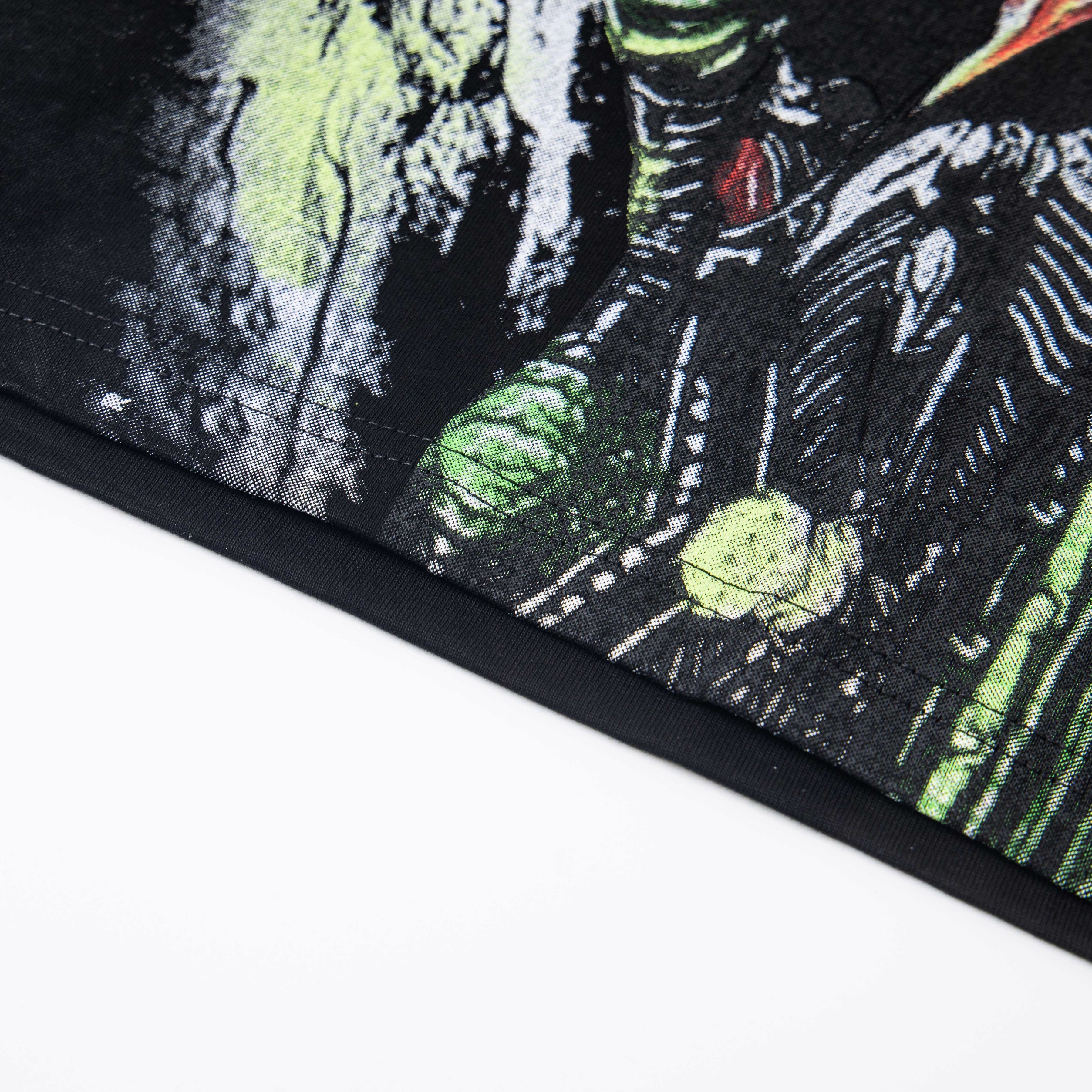 Monster Rider Rhinestone Gradient Print Oversized T-Shirt – Unisex 100% Cotton Streetwear Tee