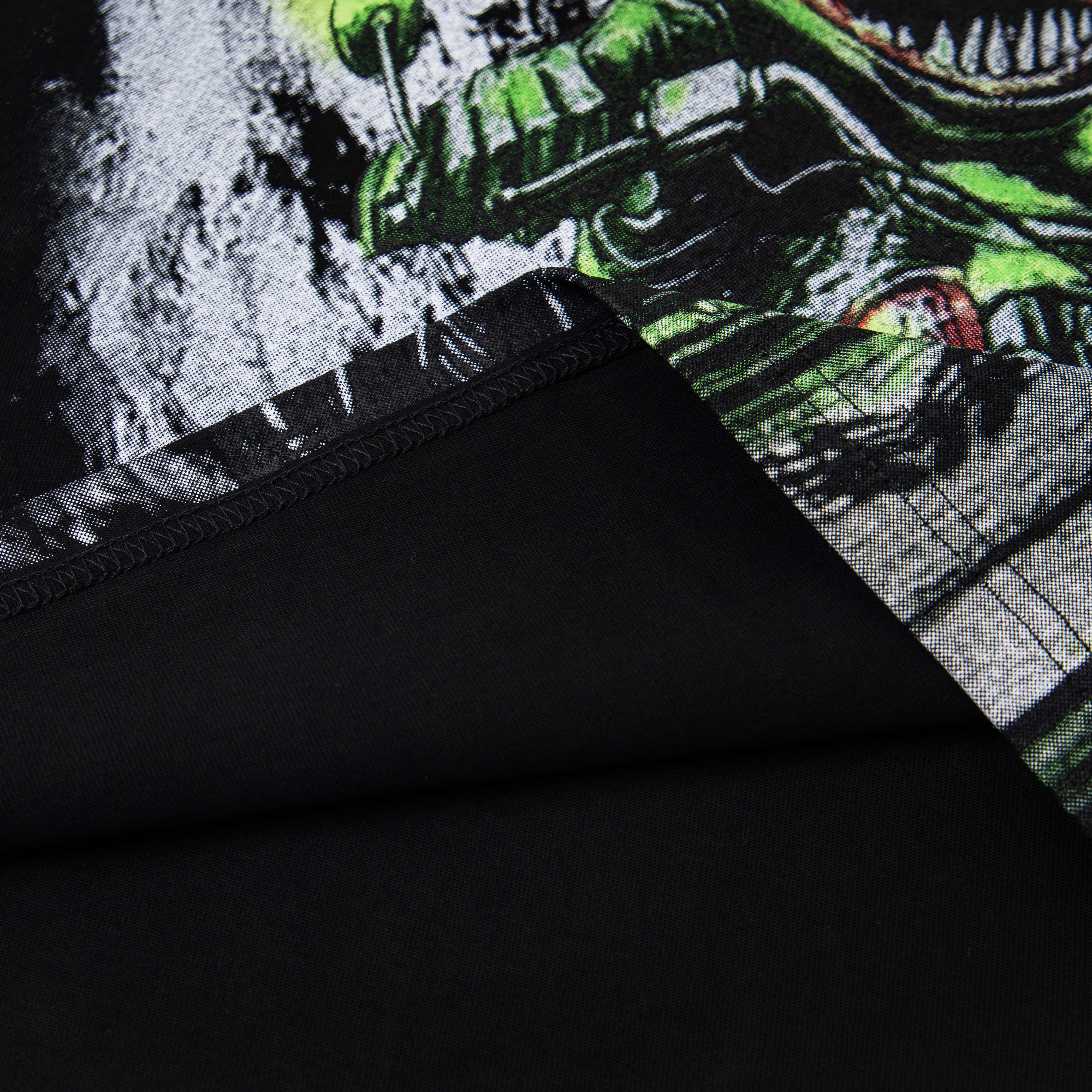 Monster Rider Rhinestone Gradient Print Oversized T-Shirt – Unisex 100% Cotton Streetwear Tee