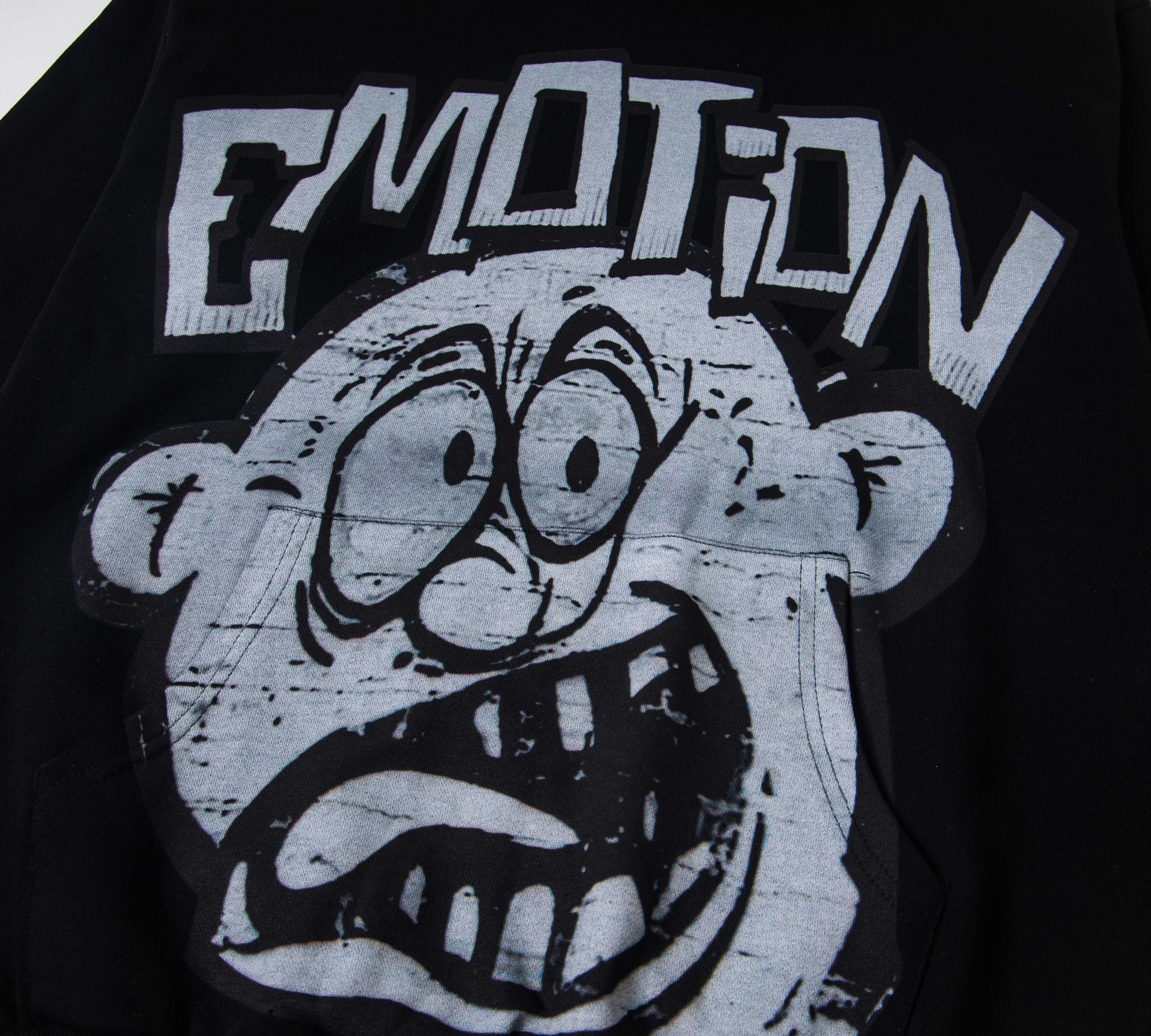 Cartoon Face "Emotion" Print Oversized Hoodie – Unisex 100% Cotton Streetwear Sweatshirt