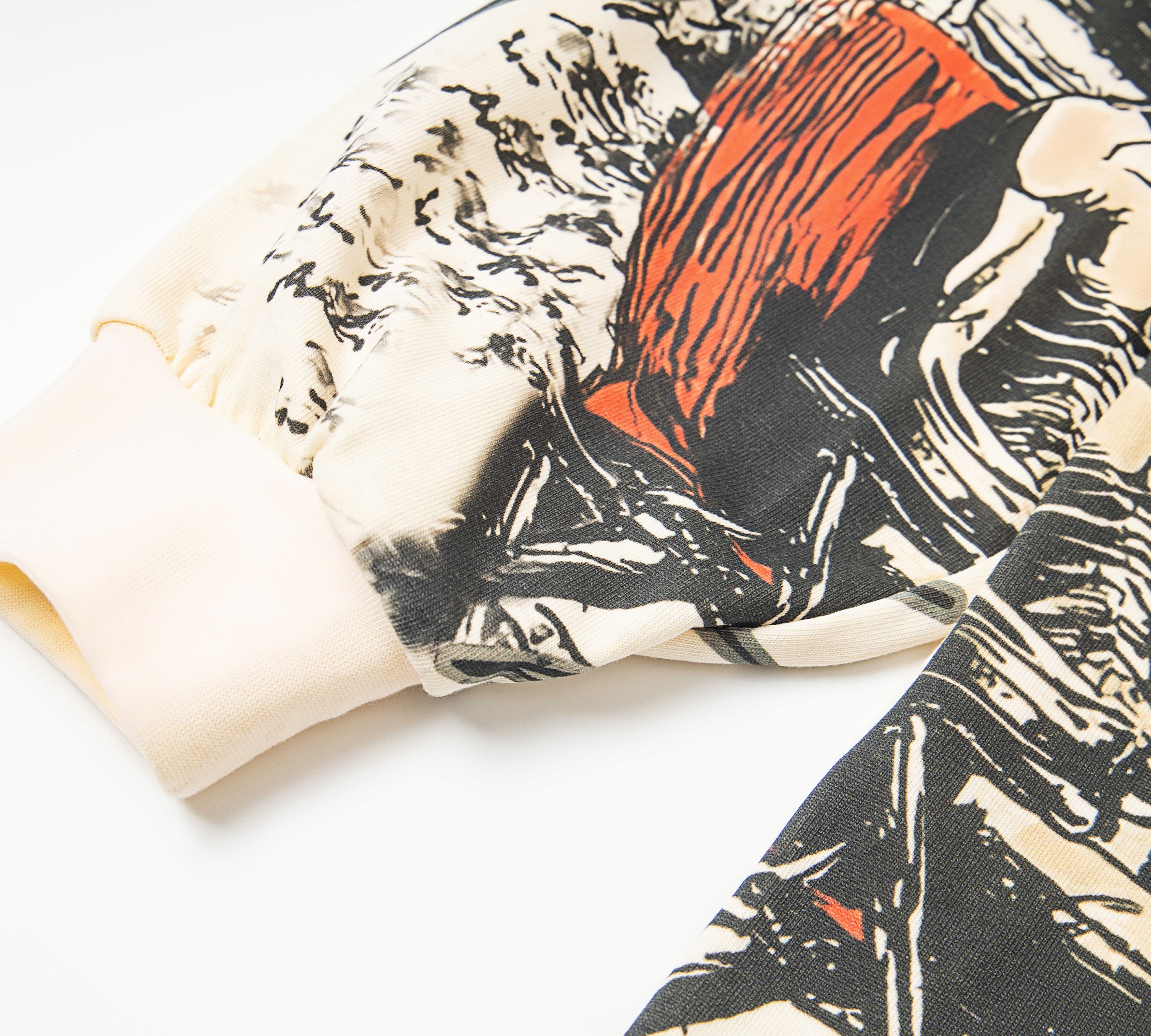 Mixed Emotion Graffiti Print Oversized Sweatshirt – Unisex Streetwear Pullover