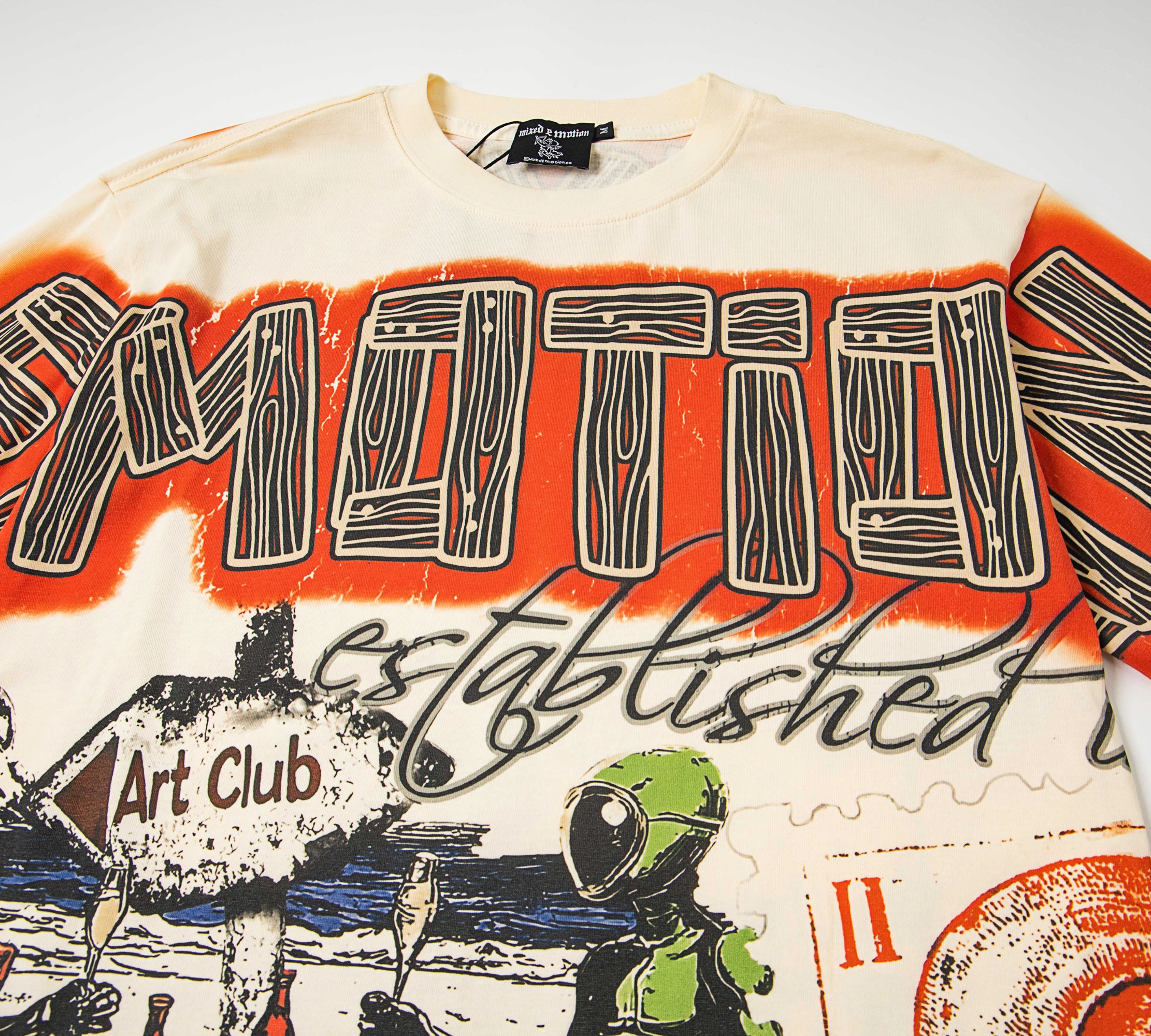 Mixed Emotion Graffiti Print Oversized Sweatshirt – Unisex Streetwear Pullover