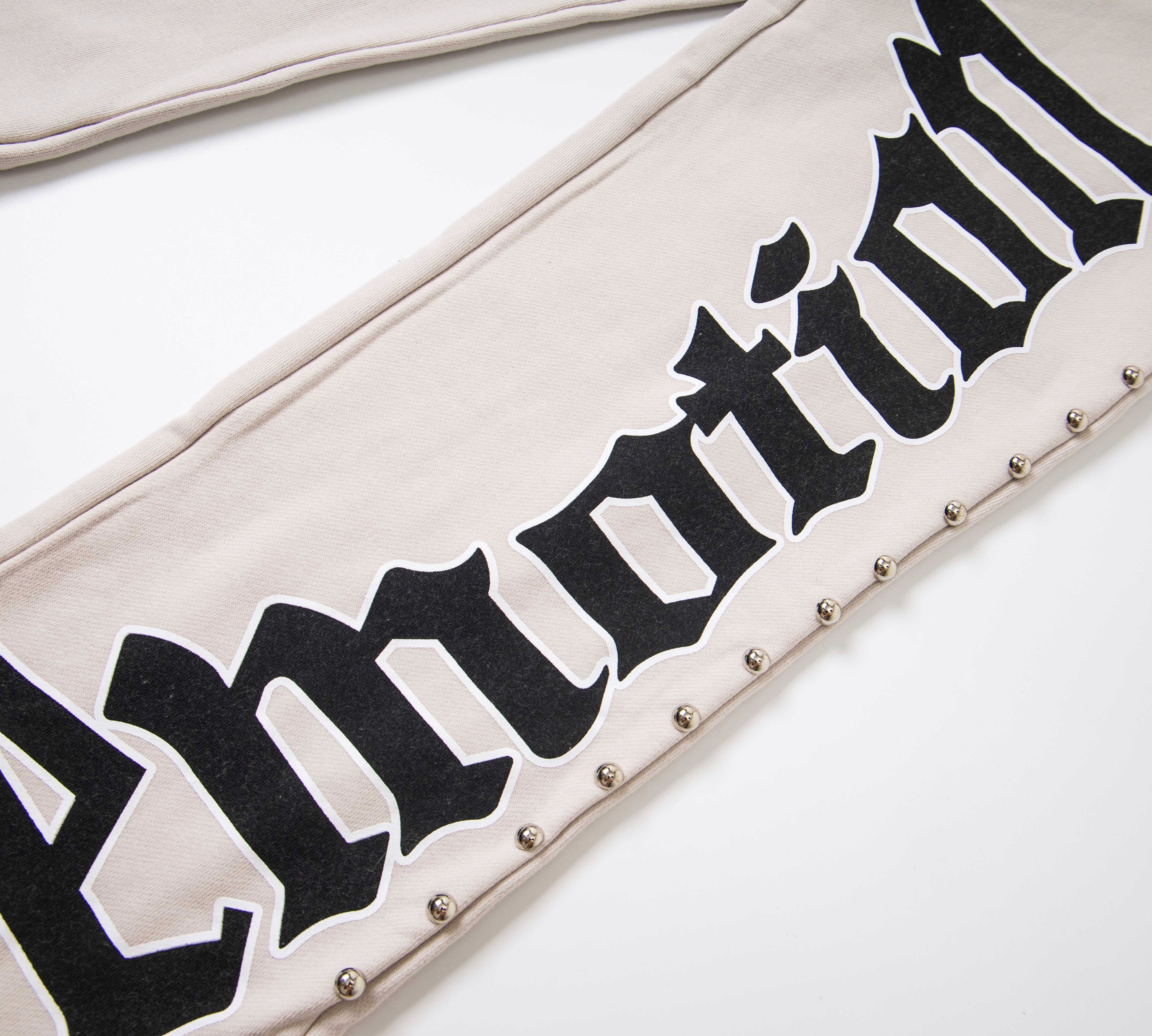 "Emotion" Gothic Studded Flare Sweatpants – Unisex 100% Cotton Streetwear Trousers