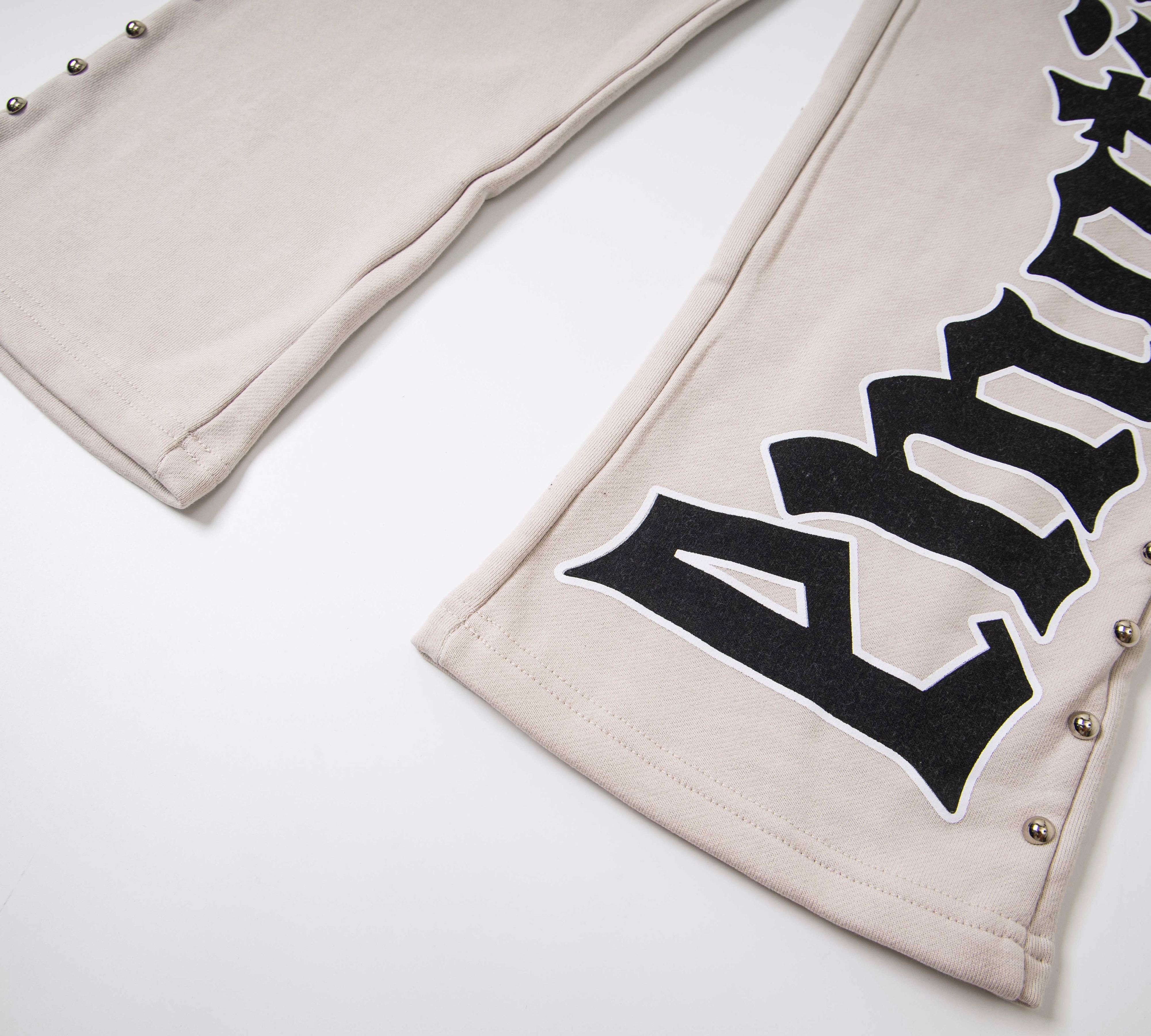 "Emotion" Gothic Studded Flare Sweatpants – Unisex 100% Cotton Streetwear Trousers