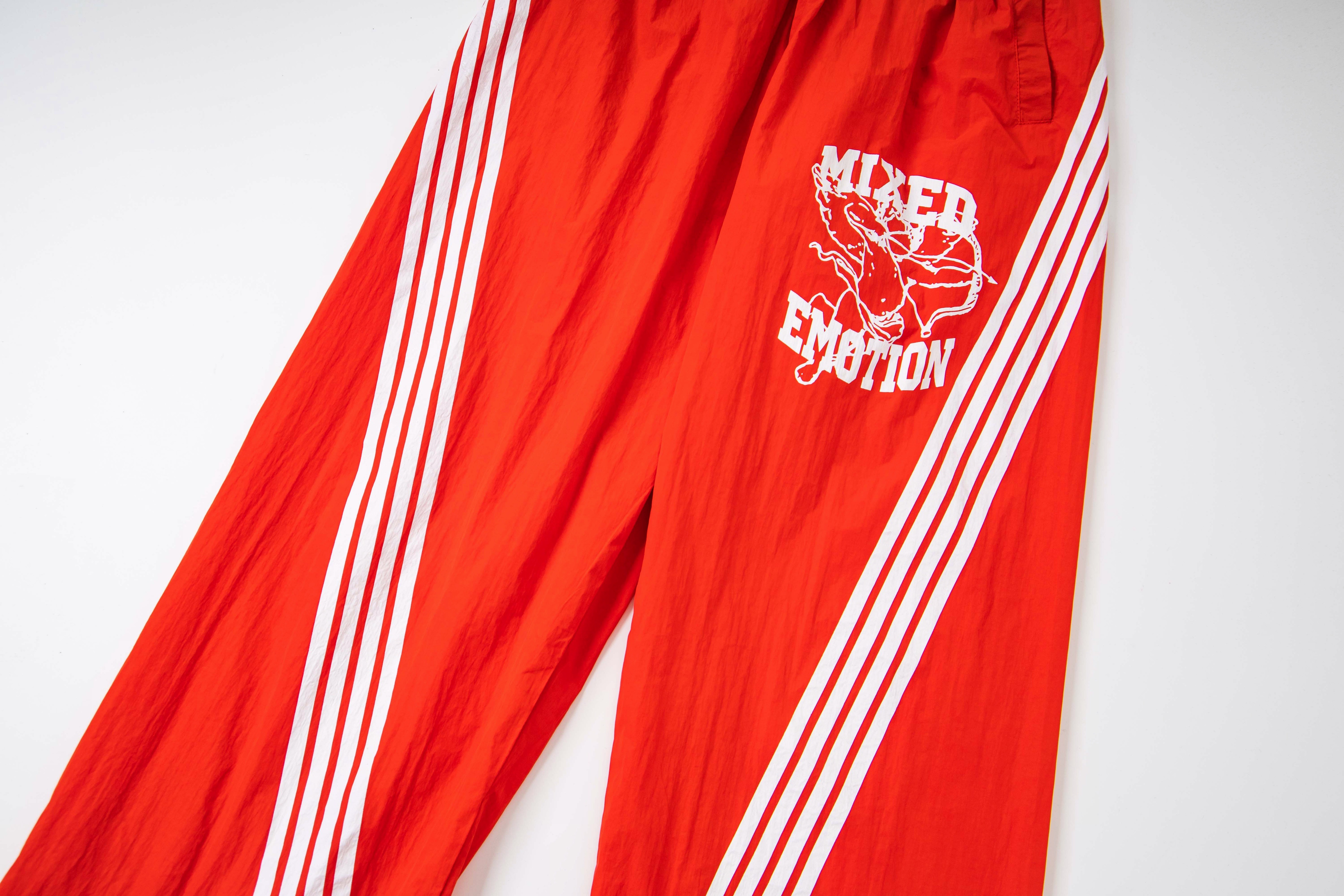 Mixed Emotion Striped Wide-Leg Cotton Track Pants – Unisex Elastic Waist Streetwear Trousers