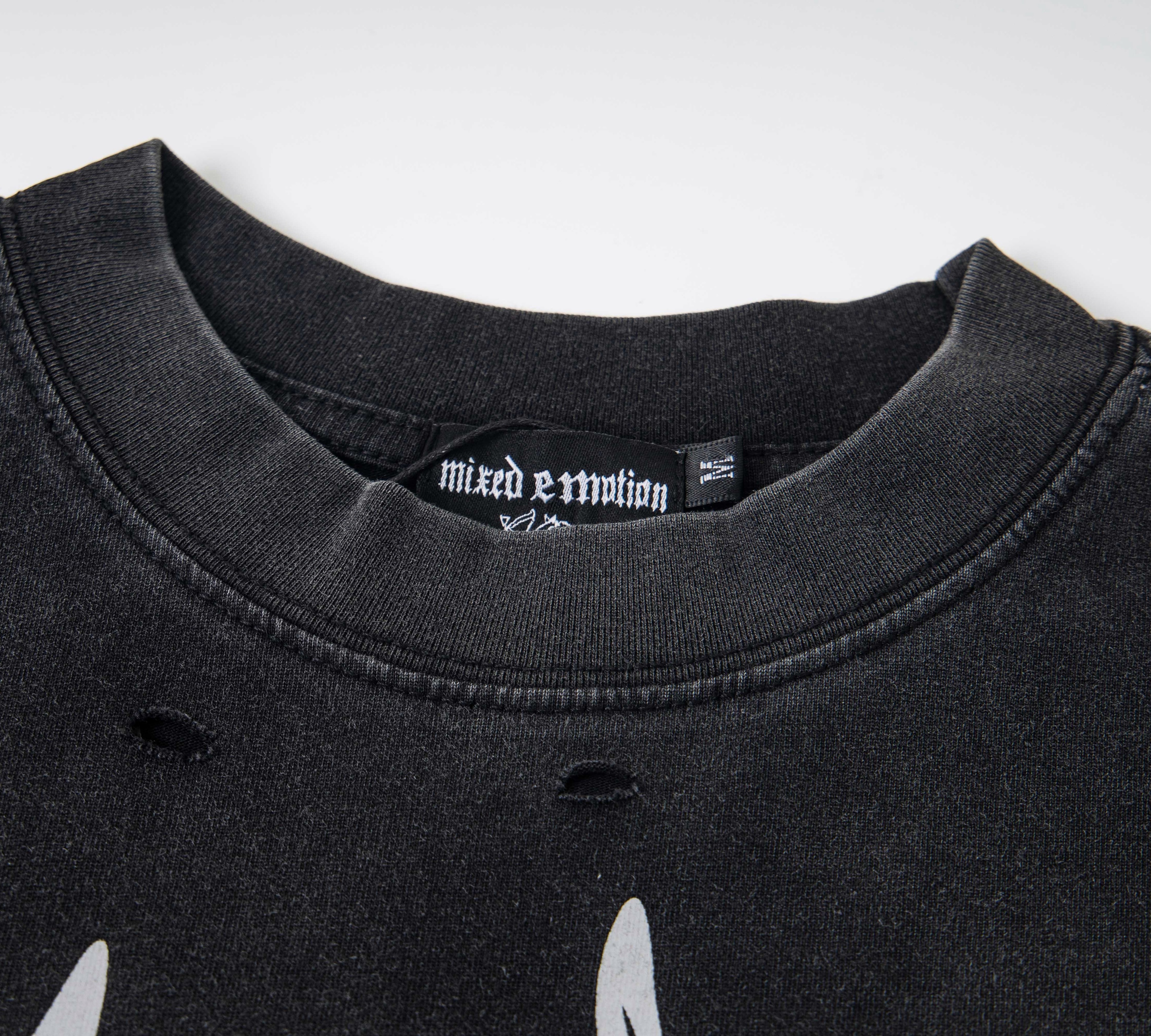 Barbed Wire "Emotion" Print Layered Thermal Long Sleeve T-Shirt – Unisex 100% Cotton Streetwear Tee