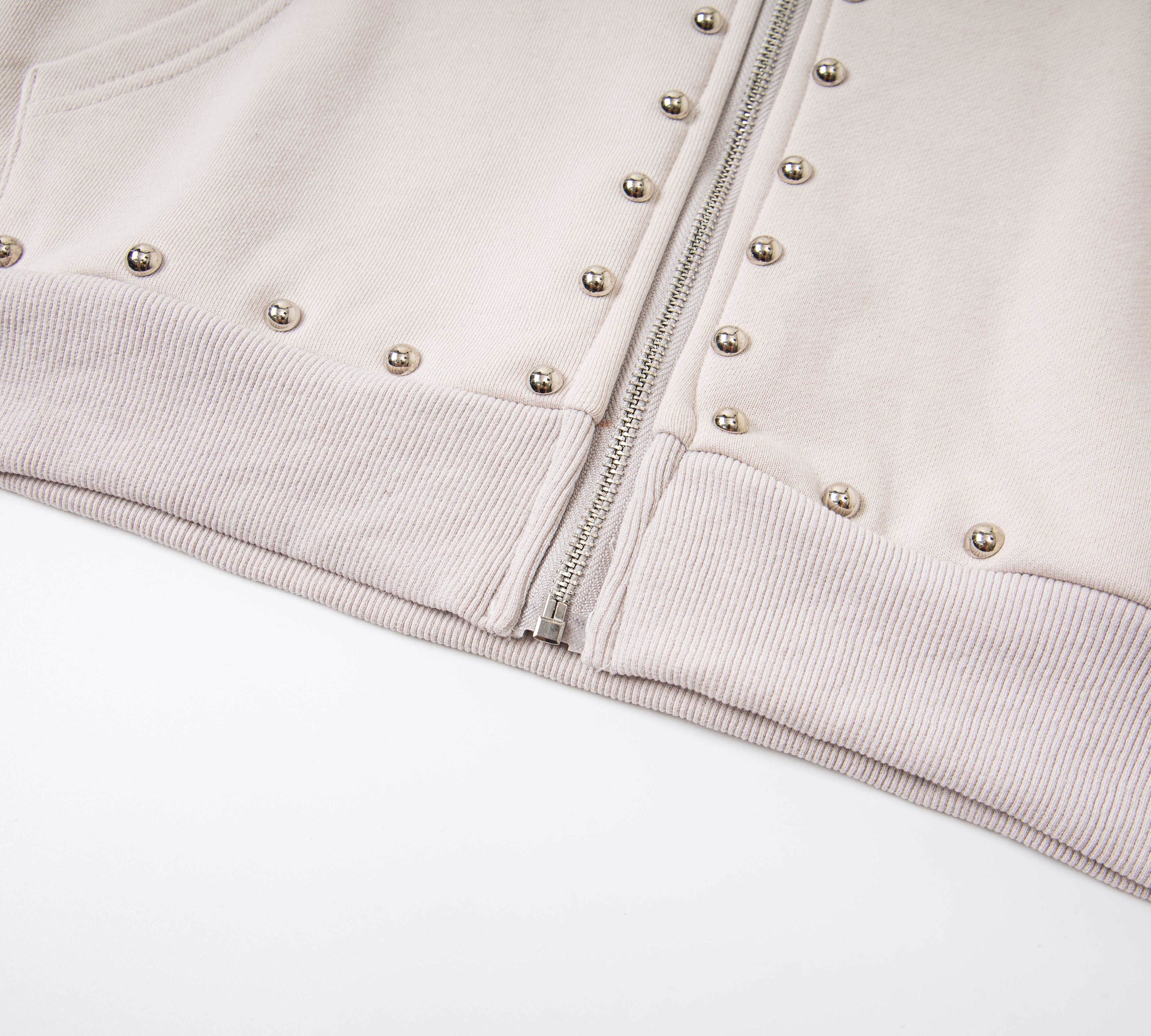 "Emotion" Gothic Studded Zip-Up Hoodie – Unisex 100% Cotton Streetwear Jacket