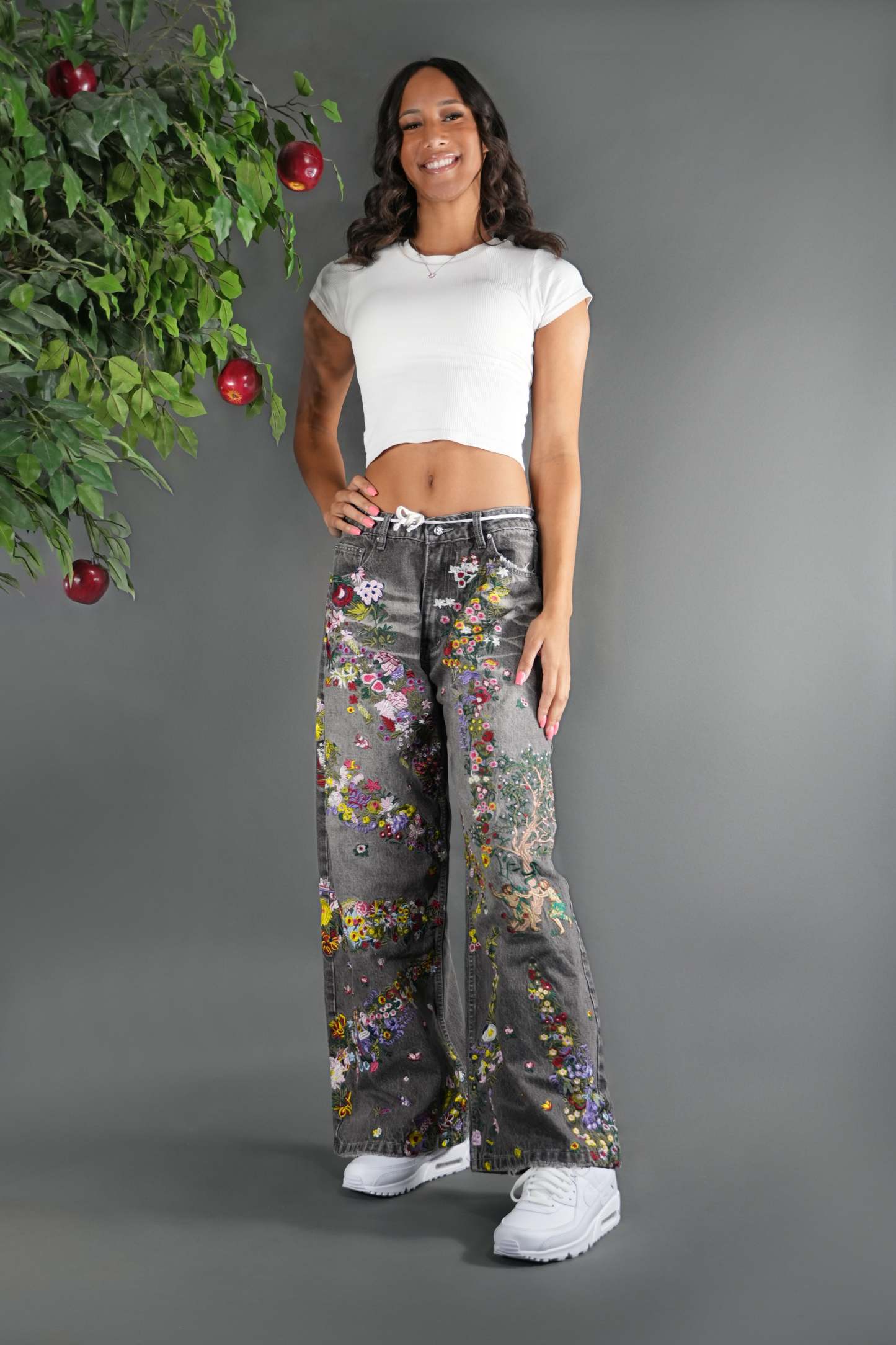 [Grey] Eden V2 Embroidered Jeans