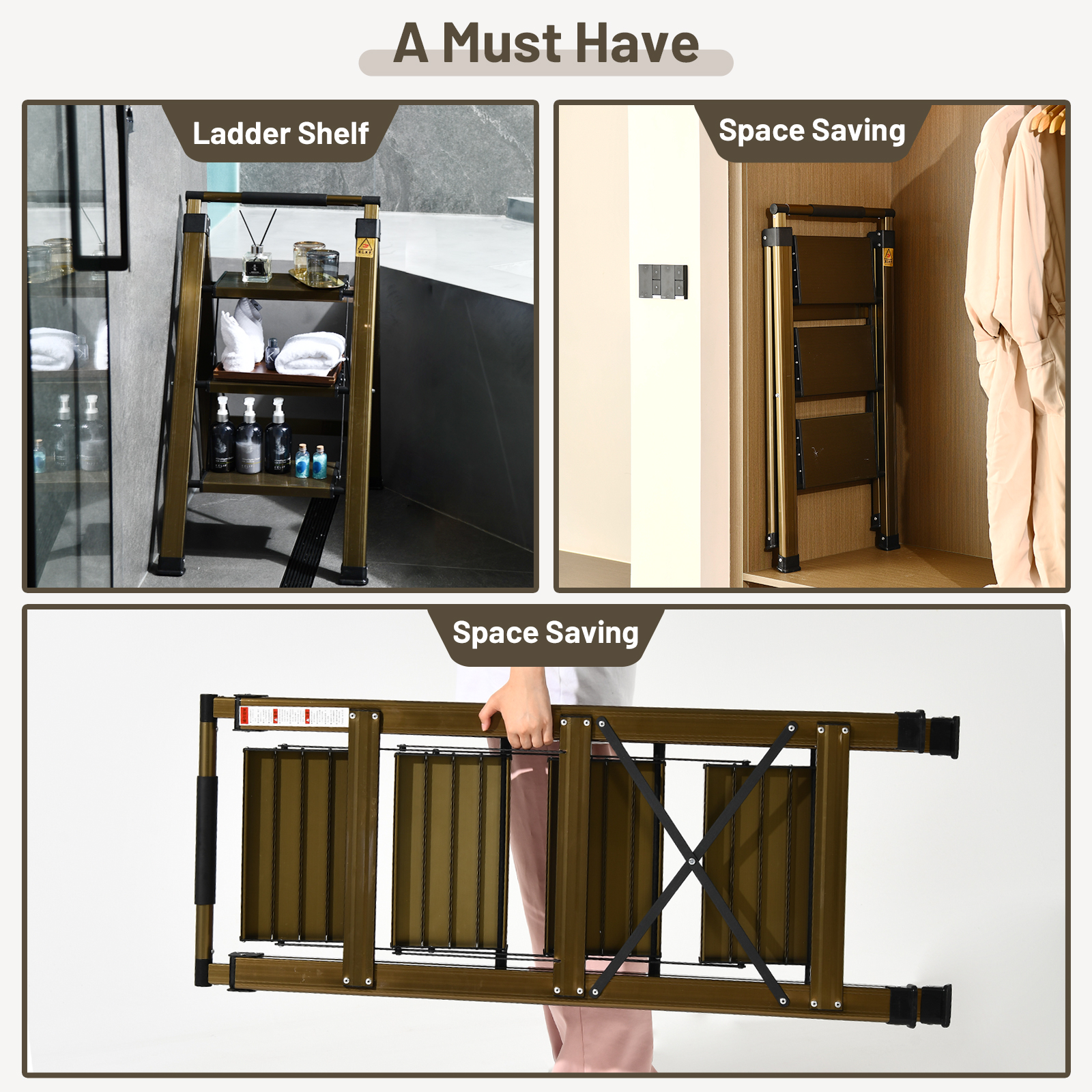 XinSunho Folding Step Ladder – Heavy-Duty, Stable & Space-Saving