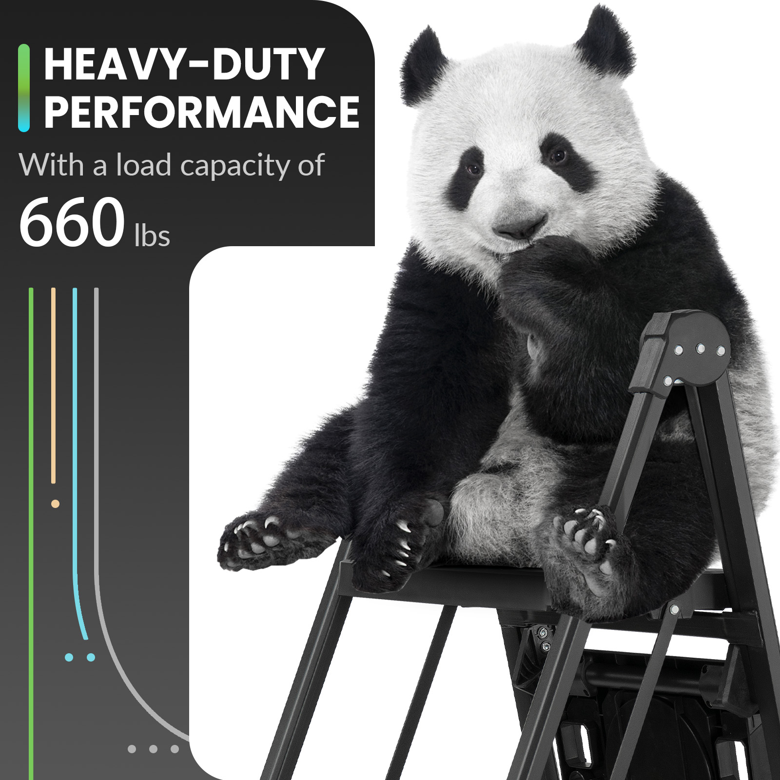 XinSunho 4-Step Folding Ladder with Handrail – Stable, Safe & Easy to Store