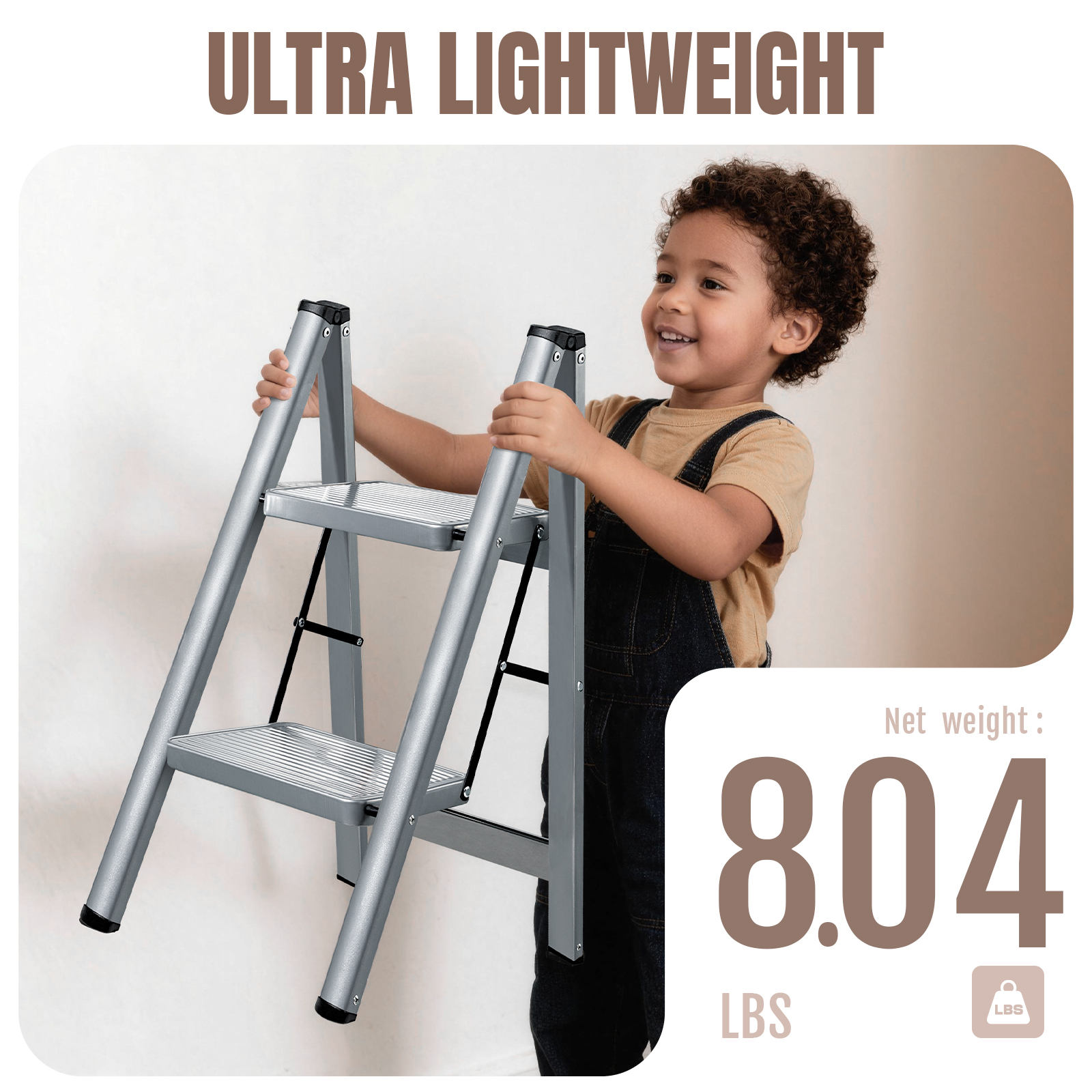 XinSunho Home Essentials™ 2-Step Folding Ladder
