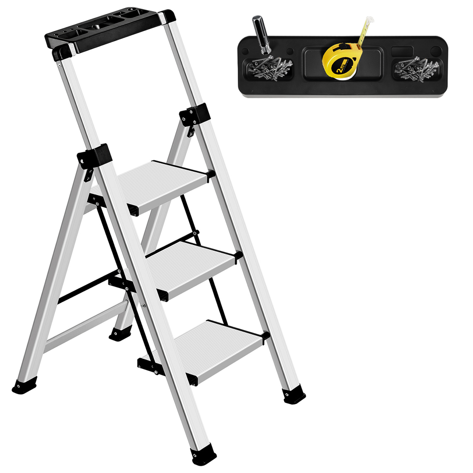 9 ft. Reach Aluminum Step Ladder Type II 225 lb. capacity