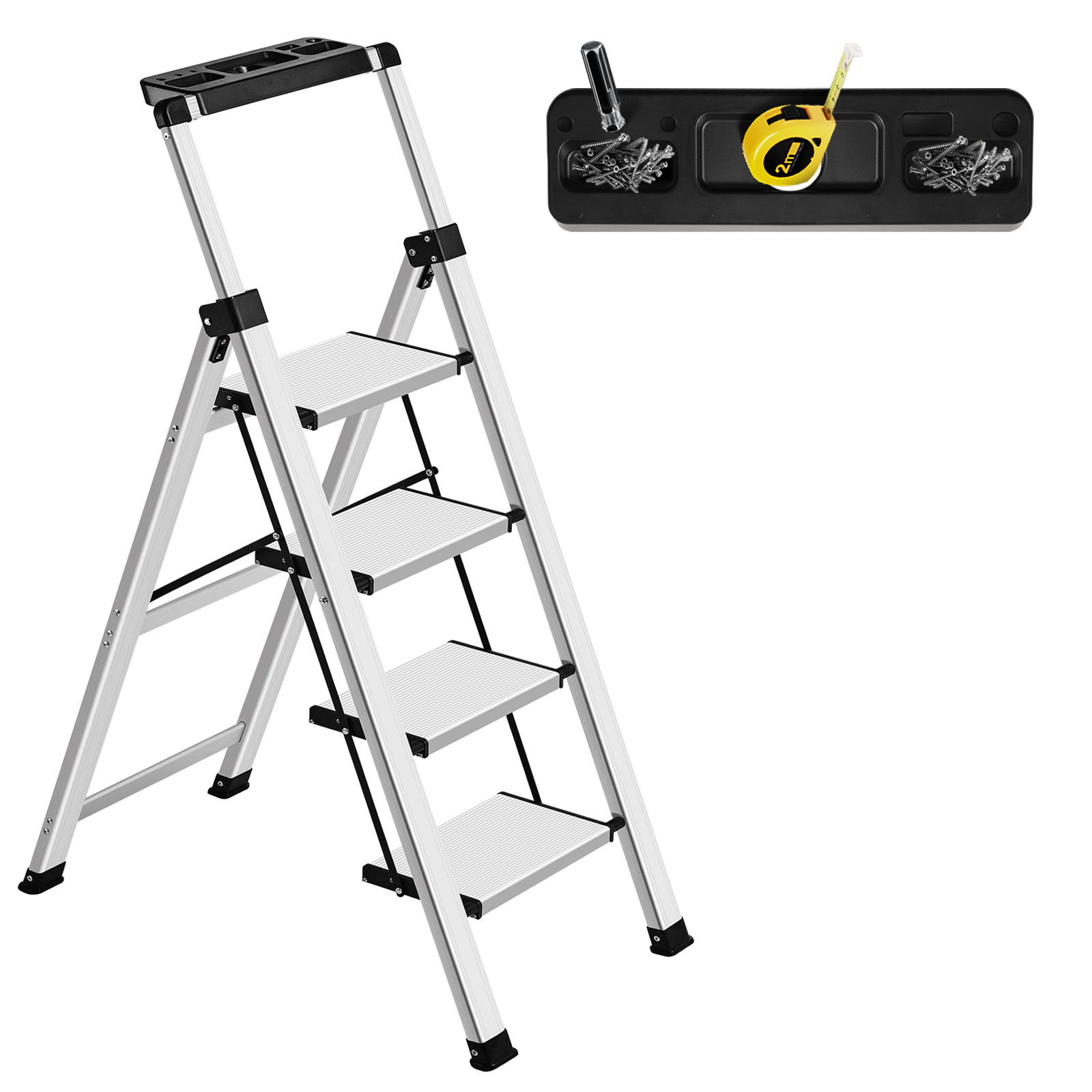 9 ft. Reach Aluminum Step Ladder Type II 225 lb. capacity