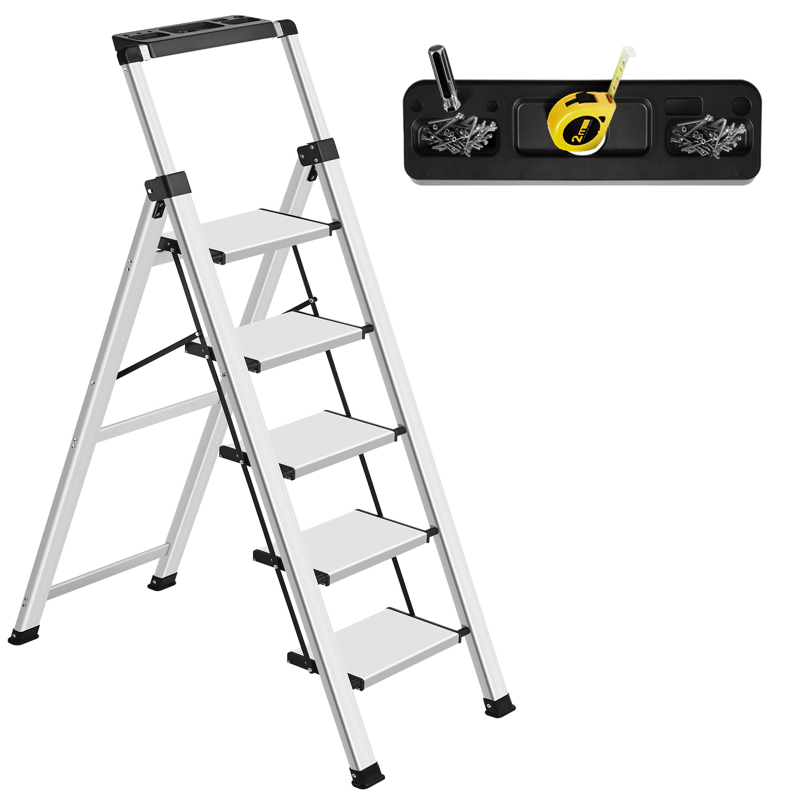 9 ft. Reach Aluminum Step Ladder Type II 225 lb. capacity