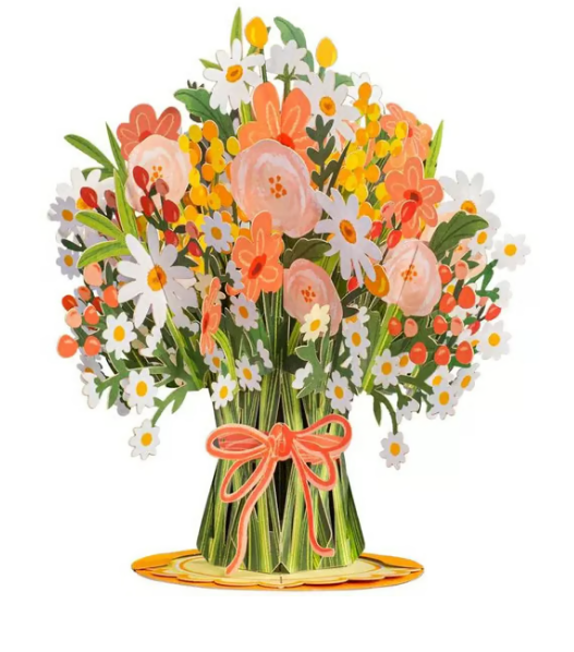 3D Cherry Blossom Flower Bouquet Pop Up Card