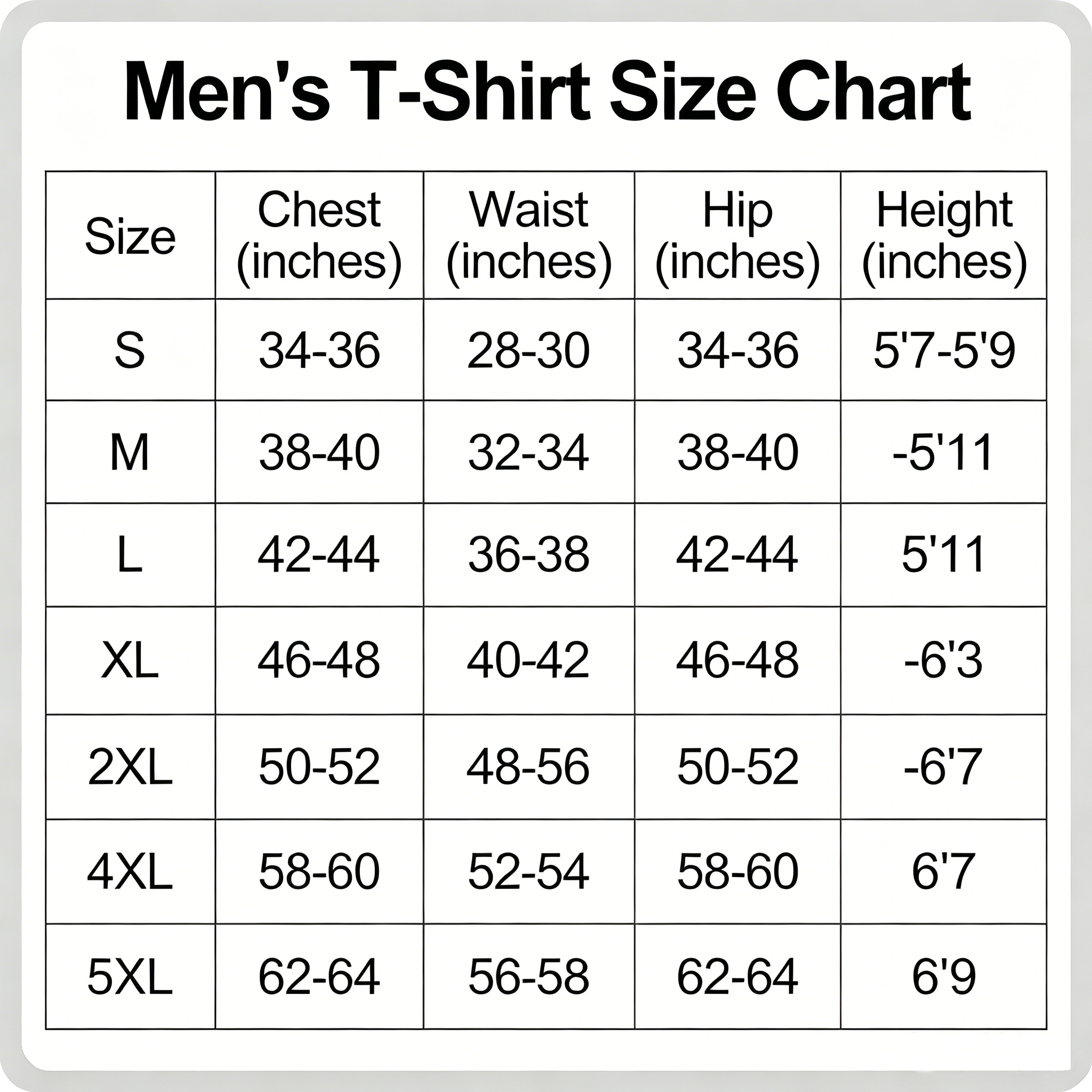 Detailed Size Reference Guide