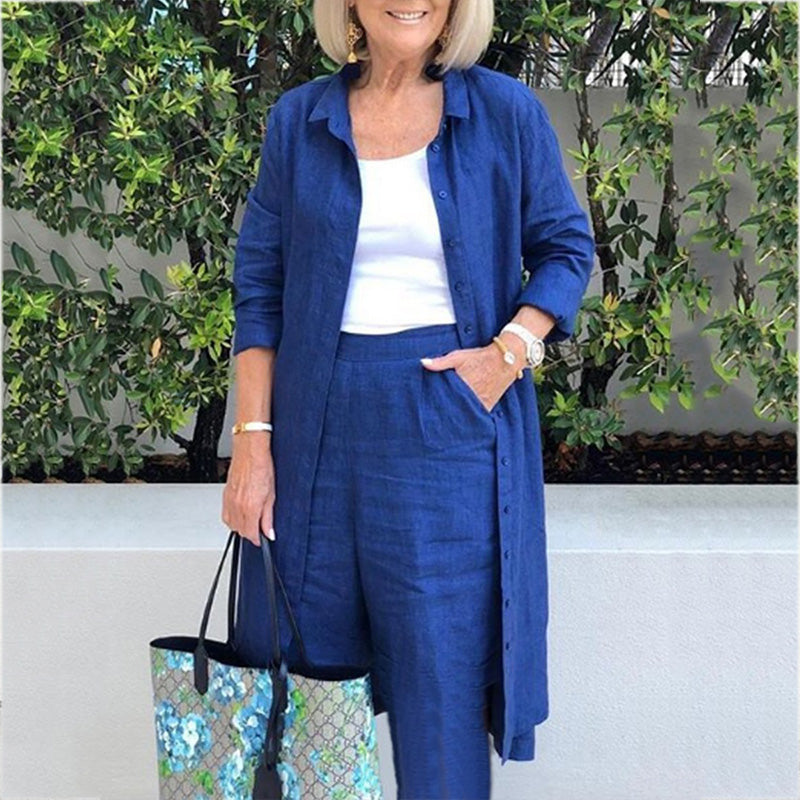 (S-5XL) Long, single-colour everyday suit