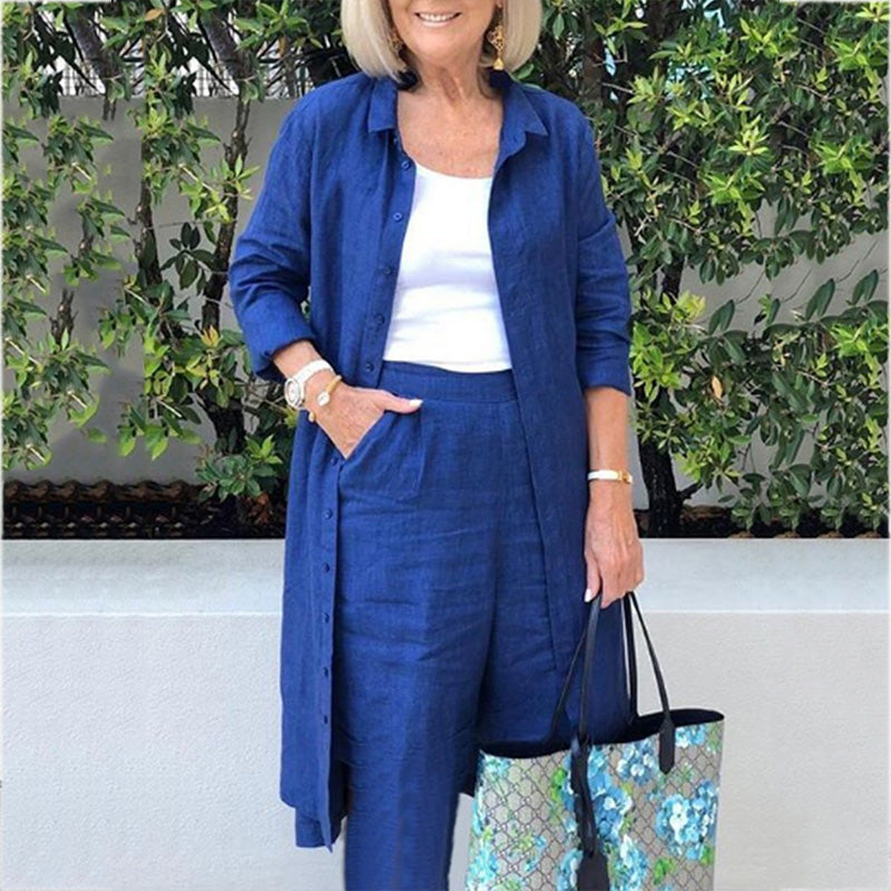 (S-5XL) Long, single-colour everyday suit