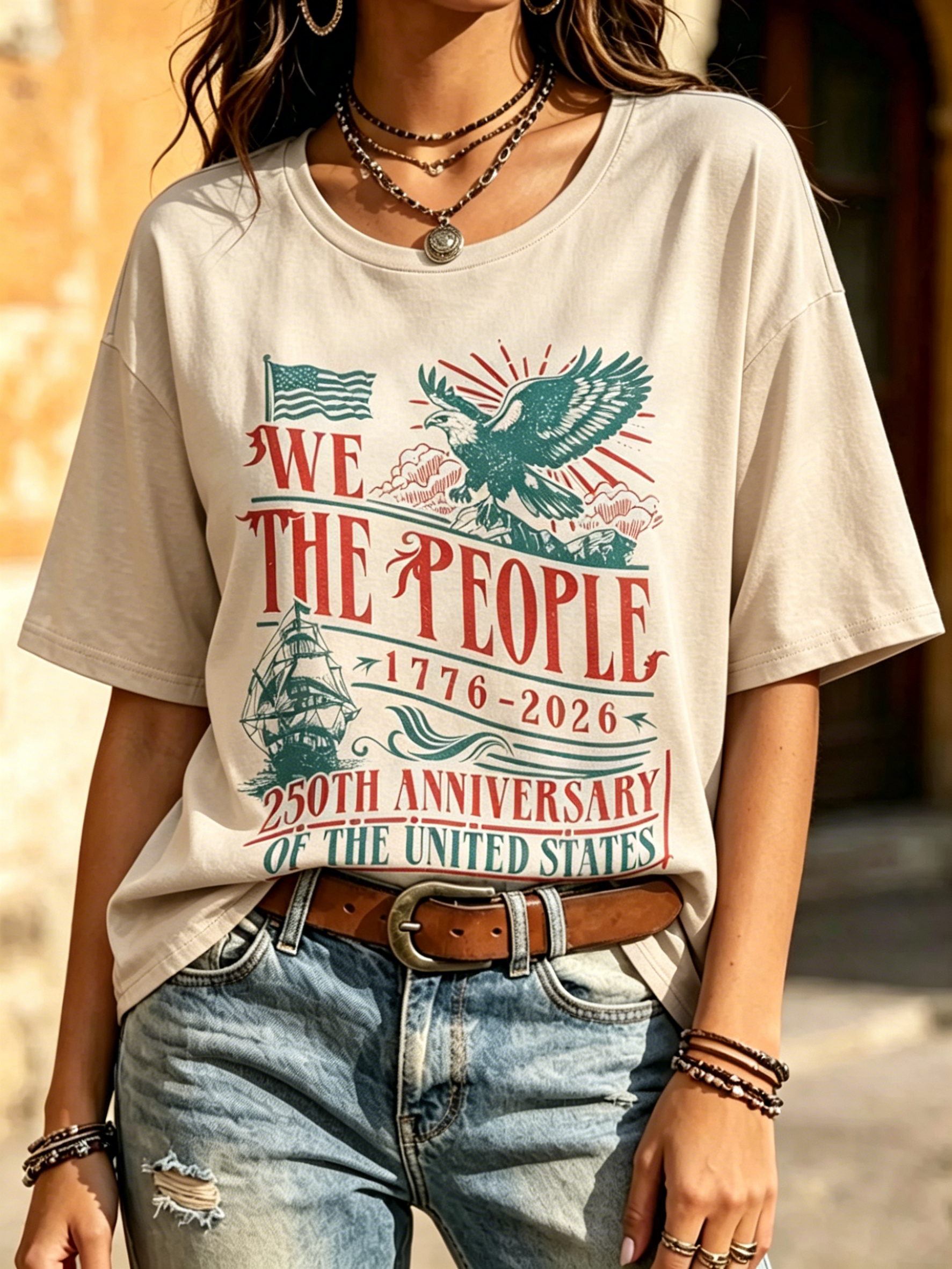 Constitution Quote Eagle Old Ship USA 250th Anniversary Patriotic