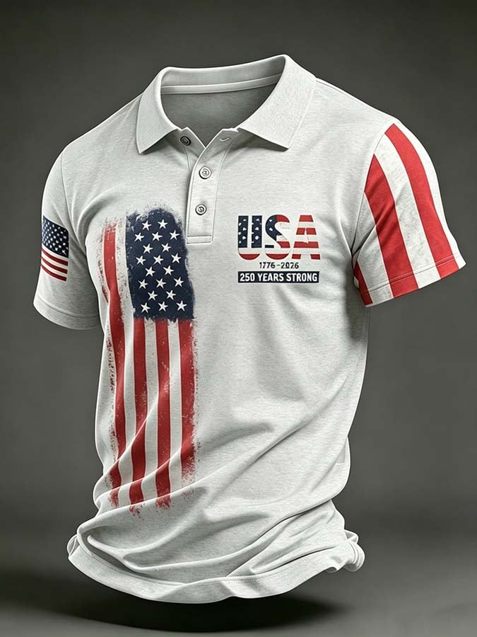 Men's 250th Anniversary Printed Short-Sleeve Polo Shirt