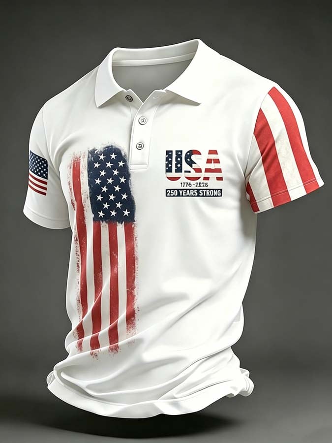 Men's 250th Anniversary Printed Short-Sleeve Polo Shirt