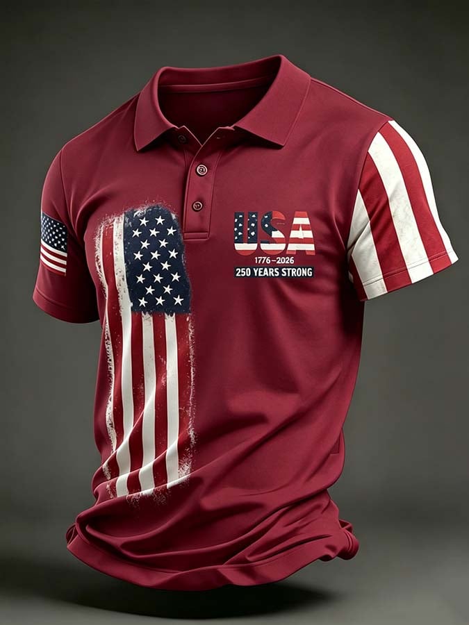 Men's 250th Anniversary Printed Short-Sleeve Polo Shirt