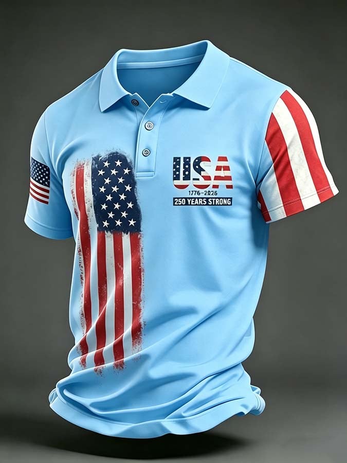 Men's 250th Anniversary Printed Short-Sleeve Polo Shirt