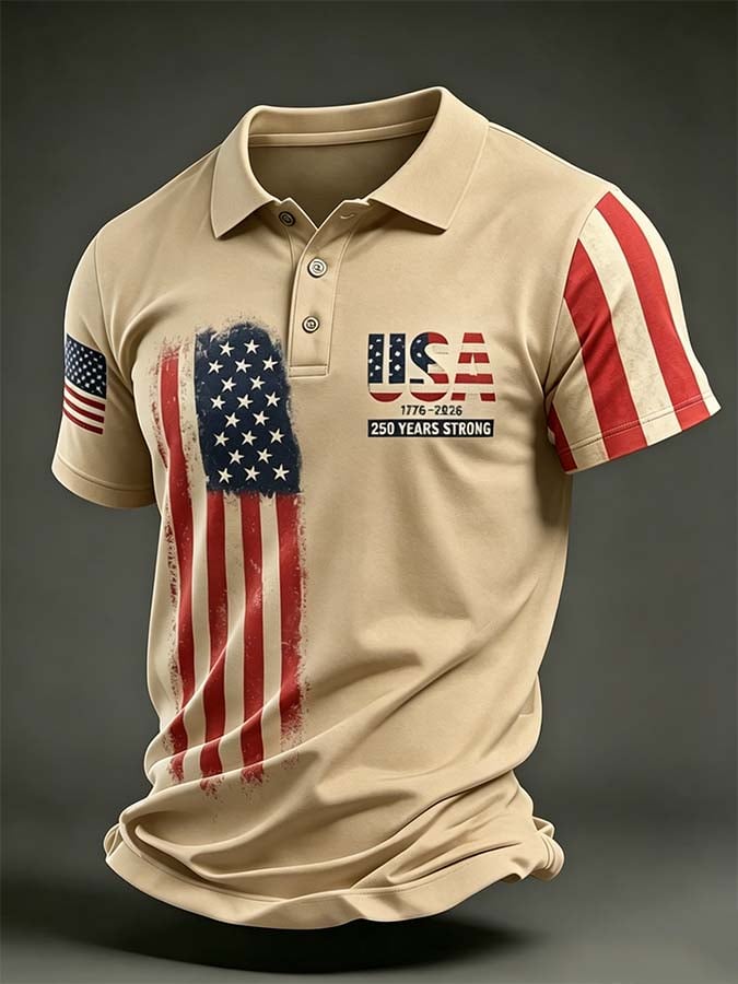 Men's 250th Anniversary Printed Short-Sleeve Polo Shirt