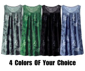 Women's Lace Panel Floral Print Sleeveless Resort Midi Dress