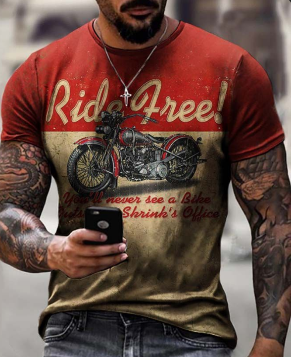 Men's Hotrod Classic Car Raglan Short Sleeve Henley T-Shirt