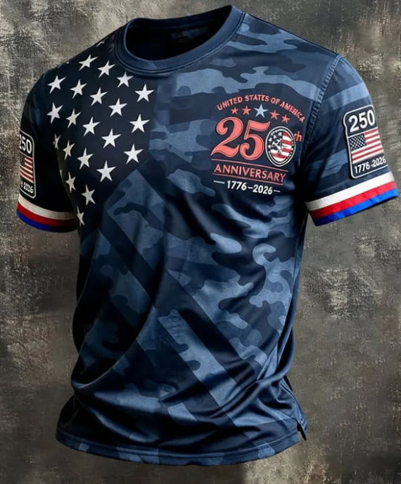 Men's Multi-Combination American Flag Eagle Patriotic Short Sleeve Tops