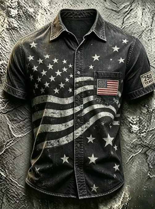 Men's Multi-Combination American Flag Eagle Patriotic Short Tops