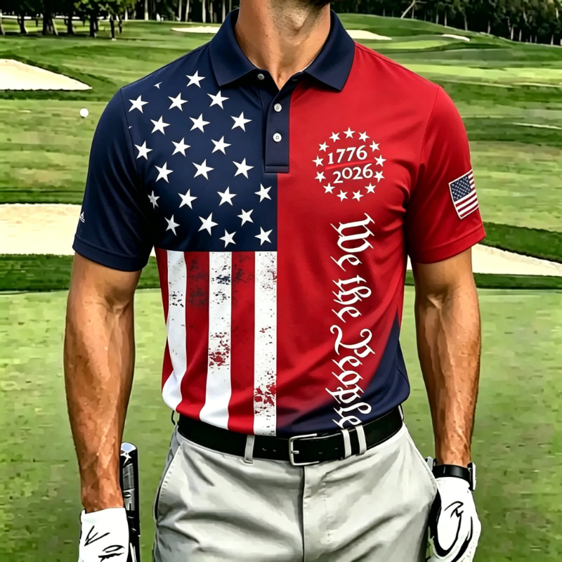Men's Patriotic 250th Anniversary Golf Performance Polo Shirt