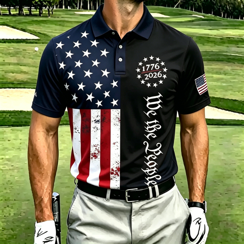Men's Patriotic 250th Anniversary Golf Performance Polo Shirt