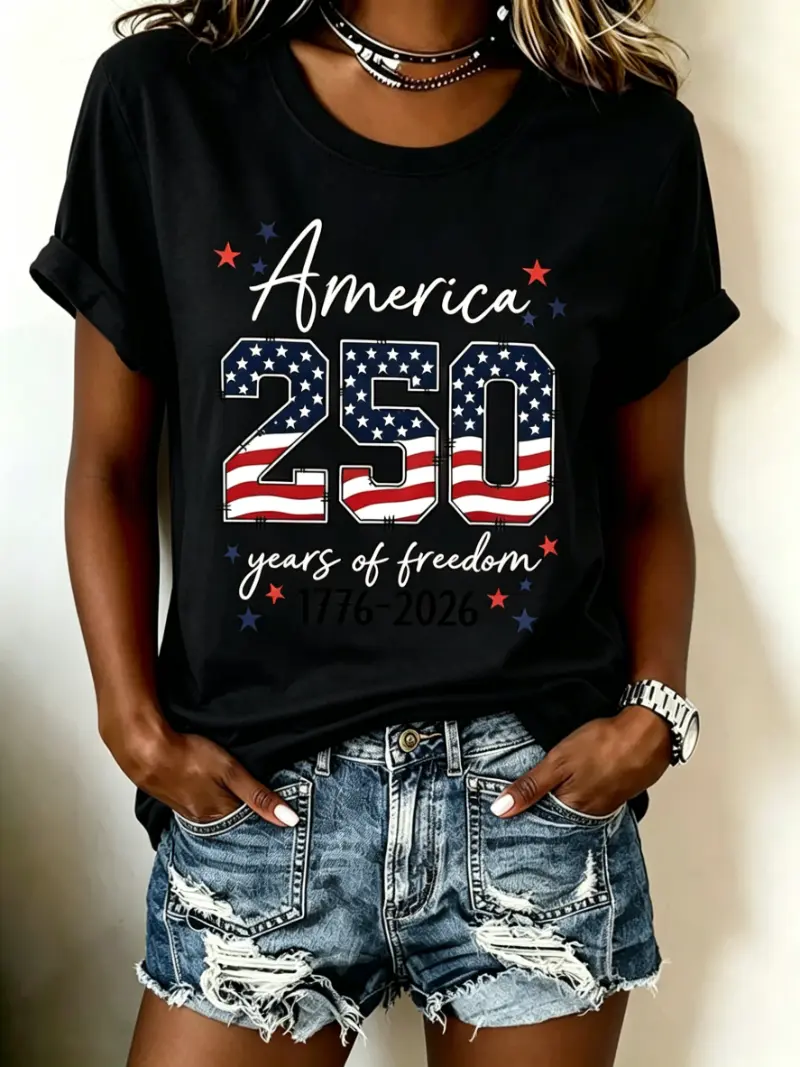 Women's Patriotic 250th Anniversary Short Sleeve T-Shirt