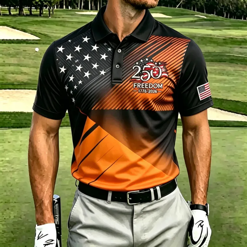 Men's 250th Anniversary Geometric Star Performance Golf Polo Shirt