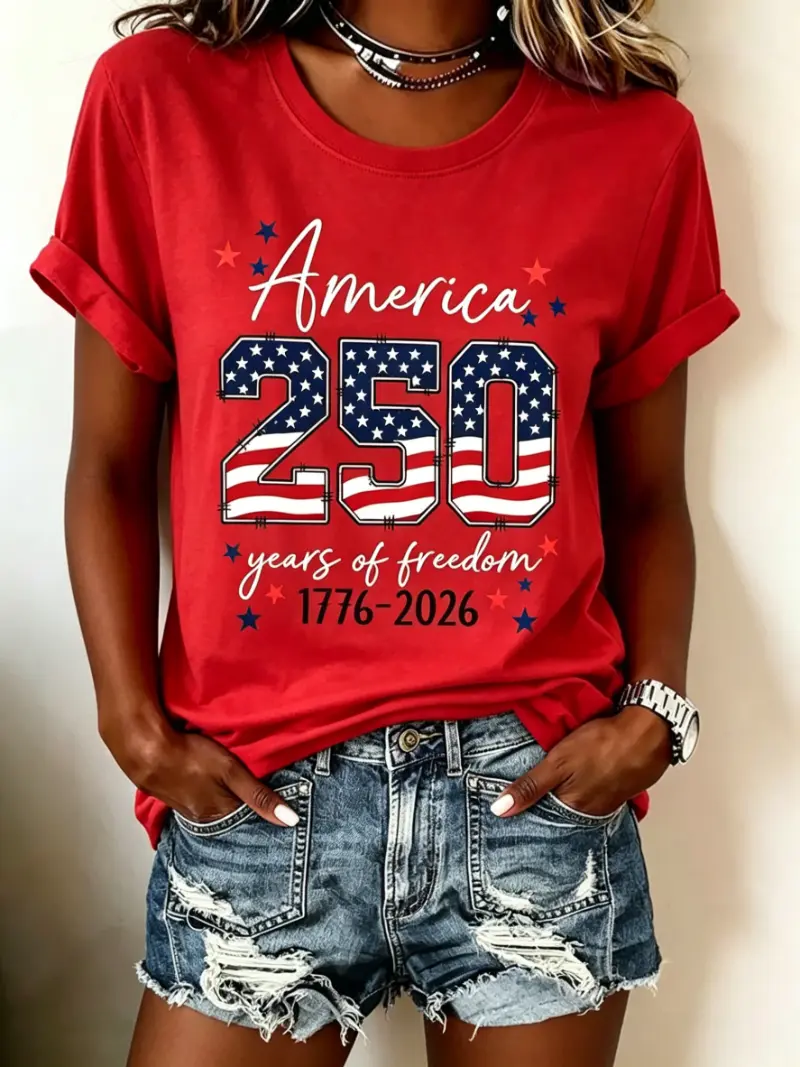Women's Patriotic 250th Anniversary Short Sleeve T-Shirt