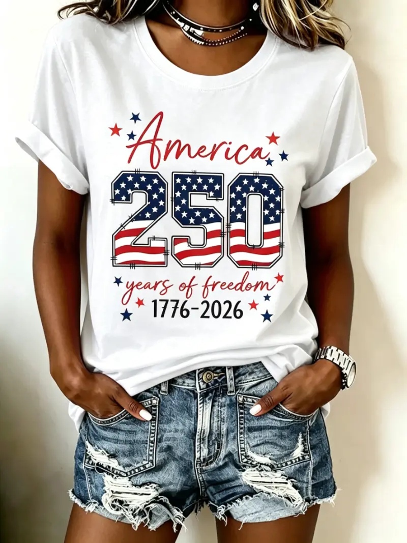 Women's Patriotic 250th Anniversary Short Sleeve T-Shirt