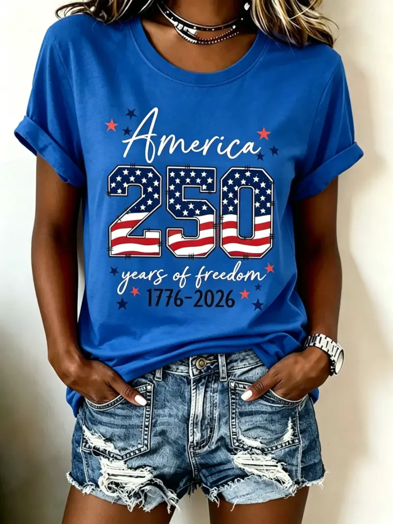 Women's Patriotic 250th Anniversary Short Sleeve T-Shirt