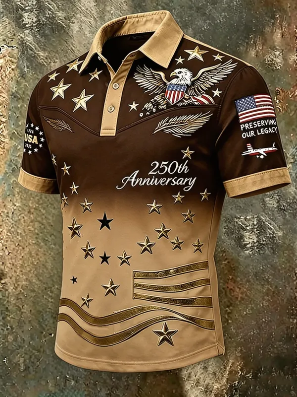 Men's Patriotic 250th Anniversary Gradient Polo Shirt