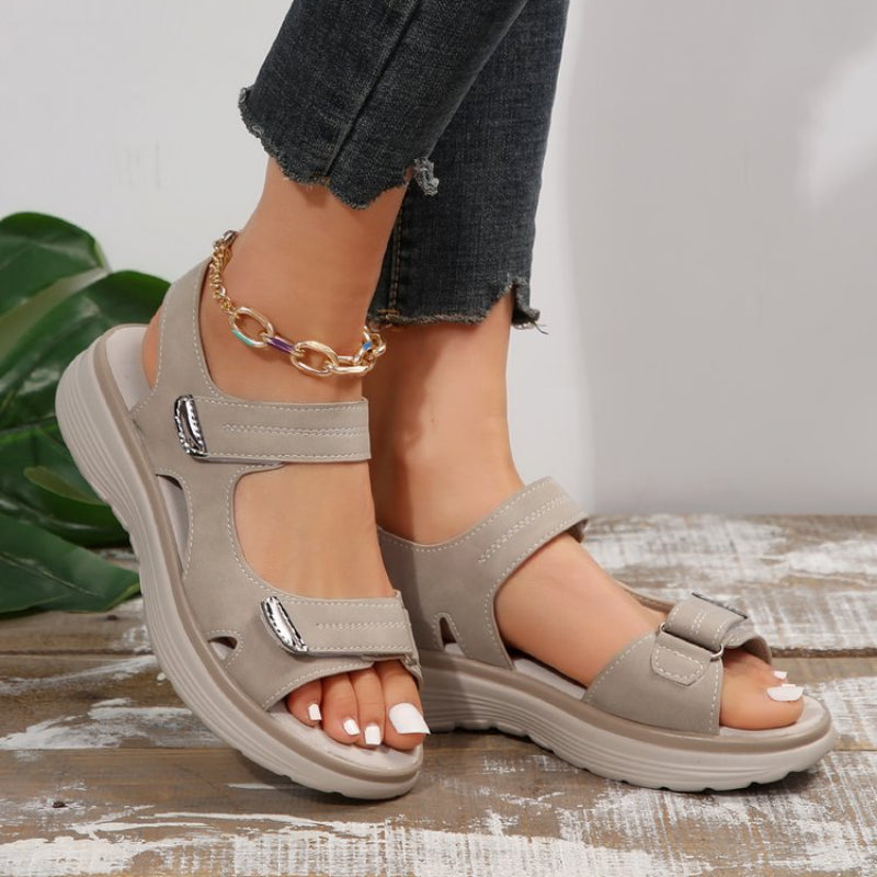 🔥Top 1 Summer Sale 2024 Women's Wedge Sandals with Hook & Loop Straps