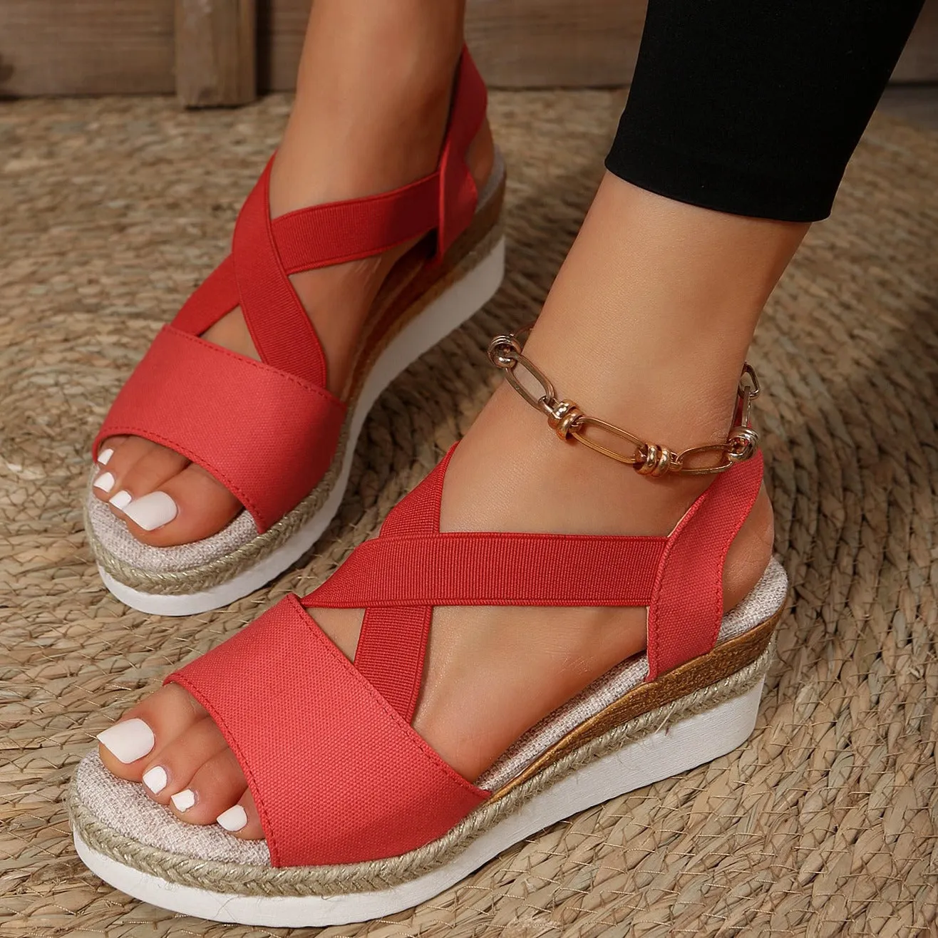 Libiyi Summer Flat Wedge Heel Fish Mouth Casual Women-s Sandals