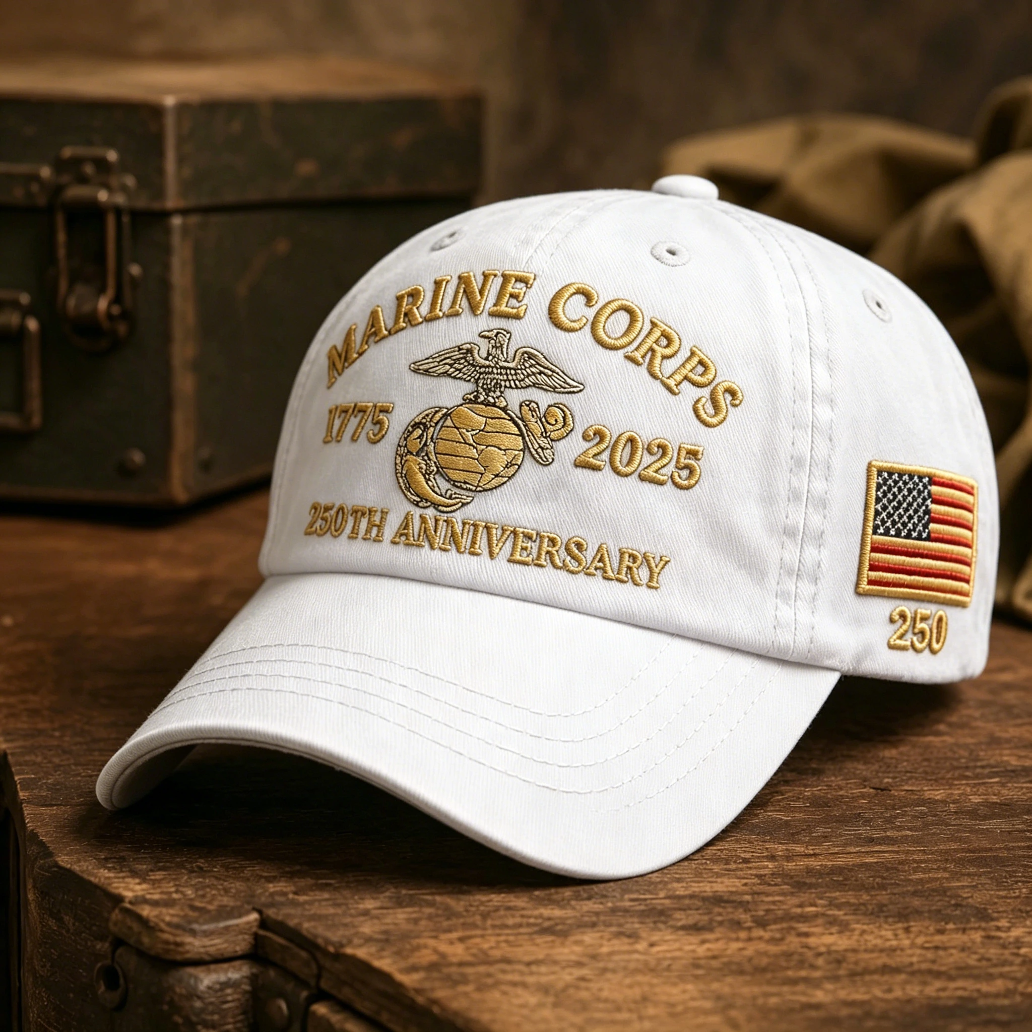 US Marine Corps 250th Anniversary Embroidered Baseball Cap