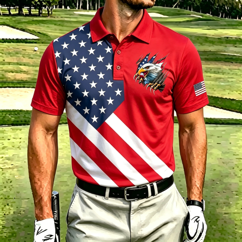 Men's Patriotic 250th Anniversary Performance Golf Polo Shirt