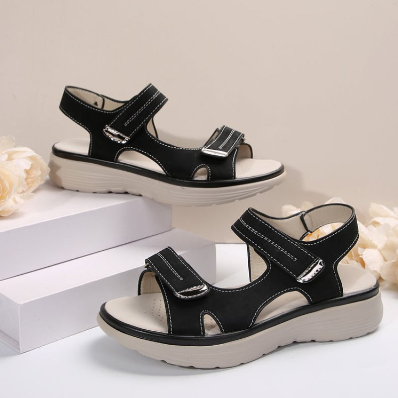 🔥Top 1 Summer Sale 2024 Women's Wedge Sandals with Hook & Loop Straps