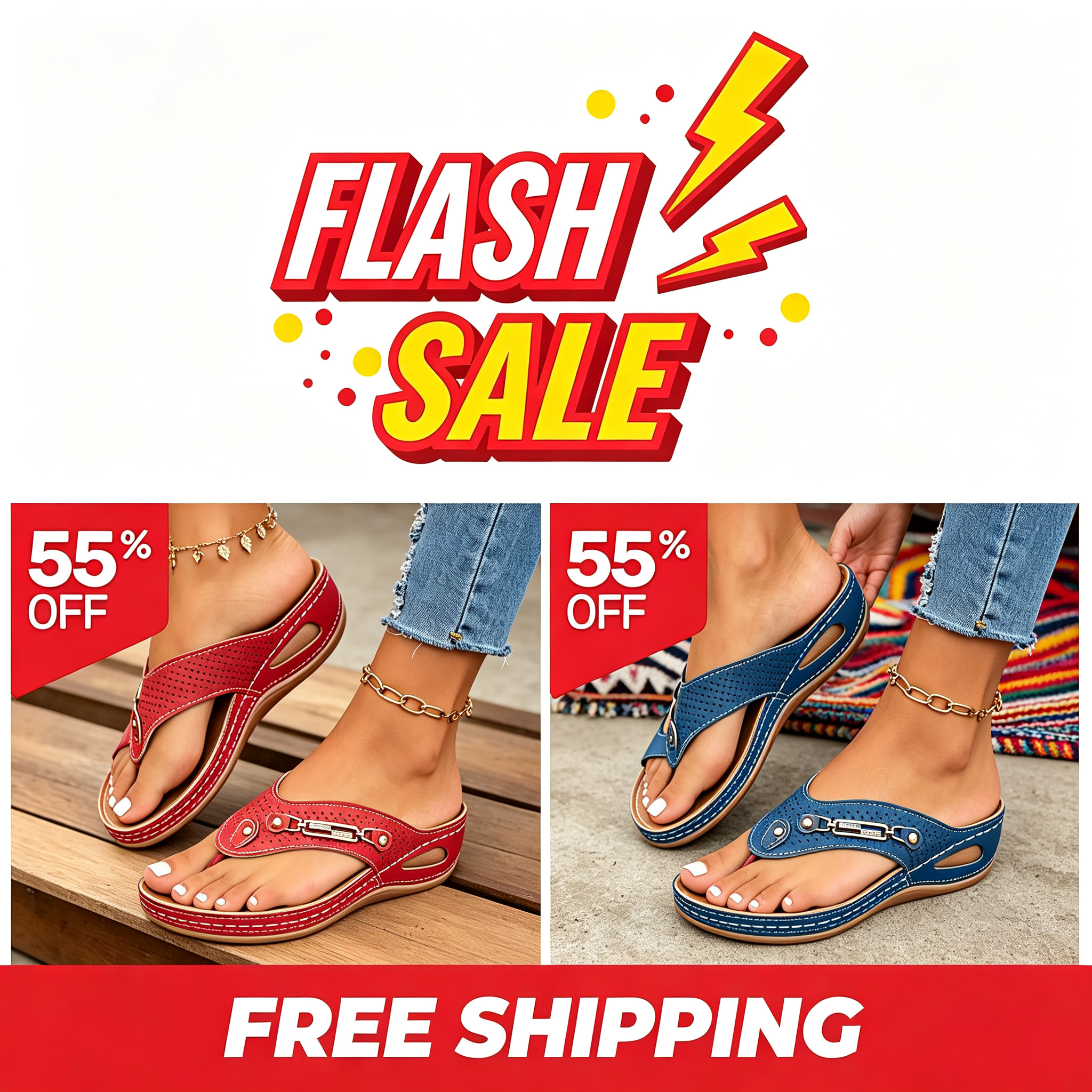 🔥LAST DAY 70% OFF🔥Women's Summer New Style Anti-slip Pain Relief Orthotic Sandals